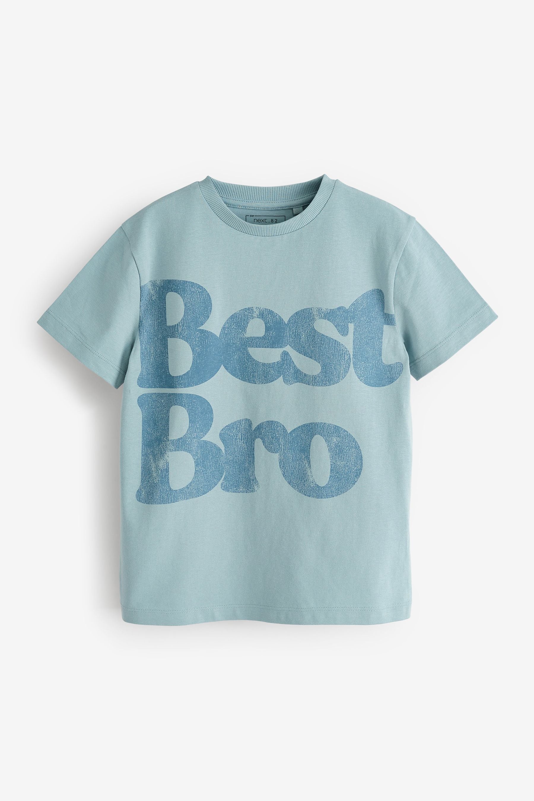 Soft Blue Best Bro Short Sleeve Graphic T-Shirt (3-16yrs)