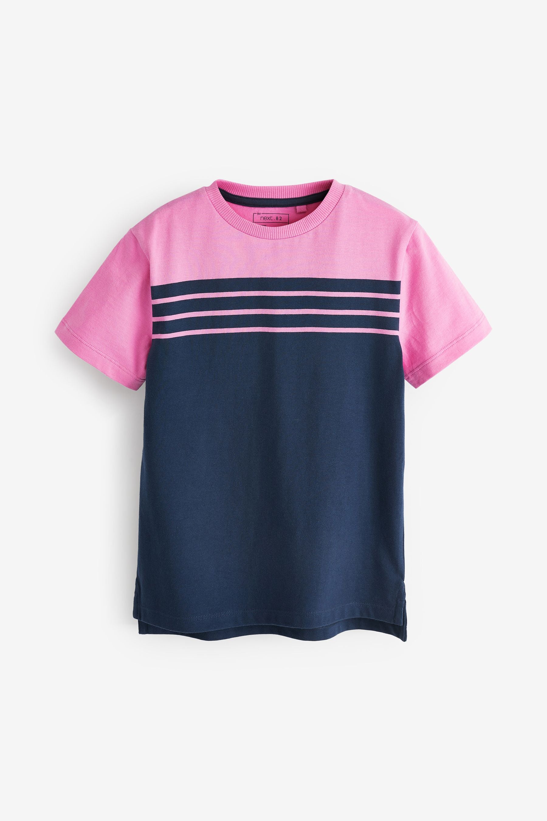 Navy Blue/Pink Colourblock T-Shirt (3-16yrs)