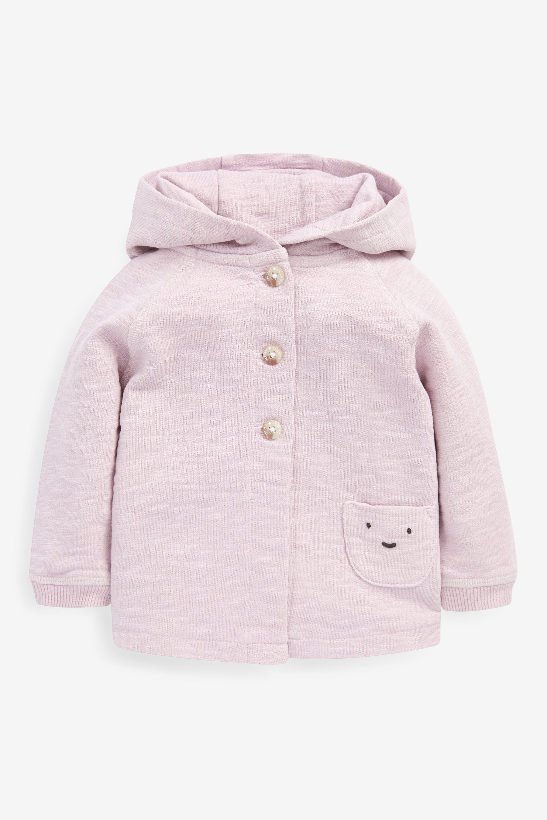 Lilac Purple Mint Velvet Buttoned Hoodie