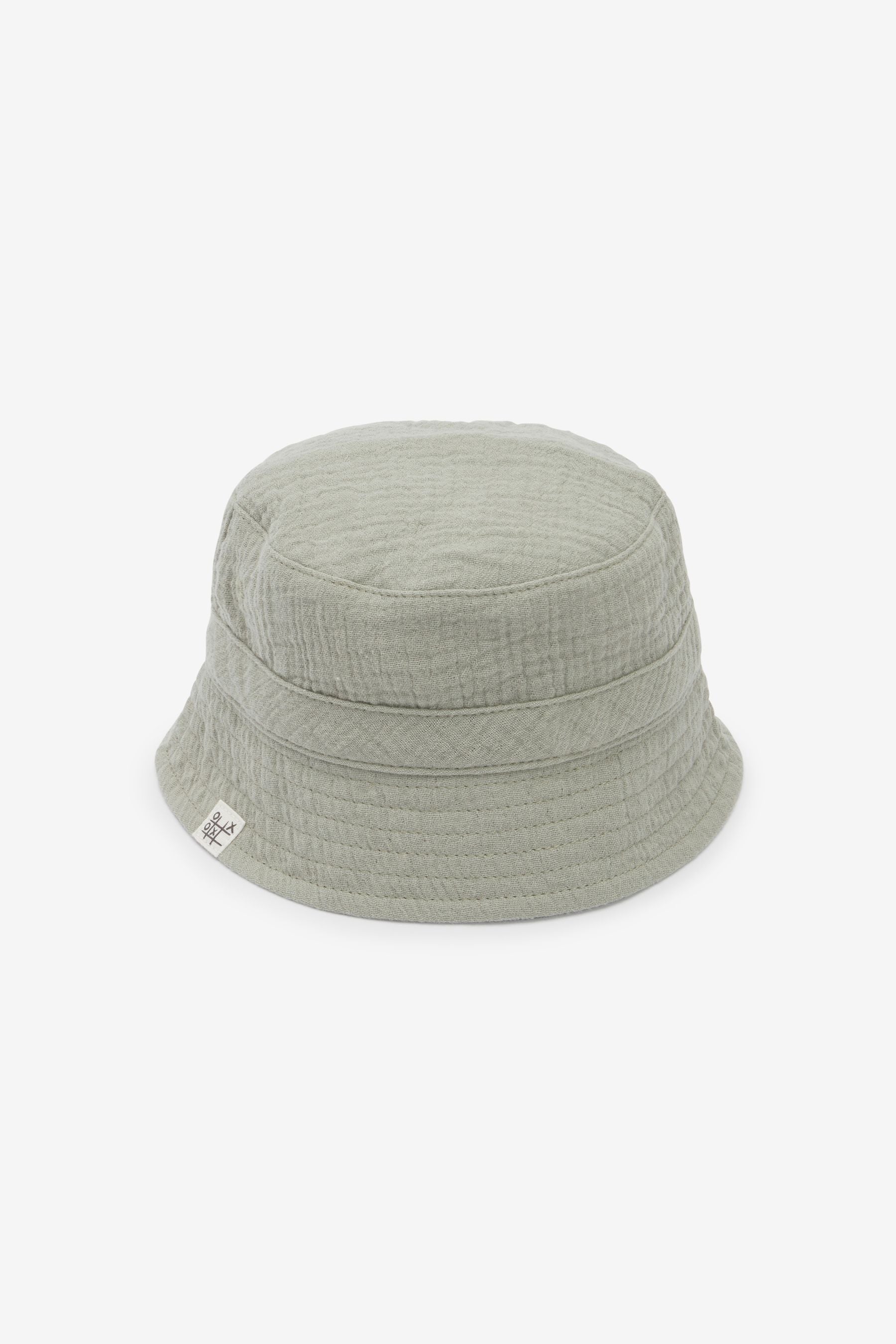 Green/Grey 2 Pack Baby Summer Crinkle Bucket Hats (0mths-2yrs)