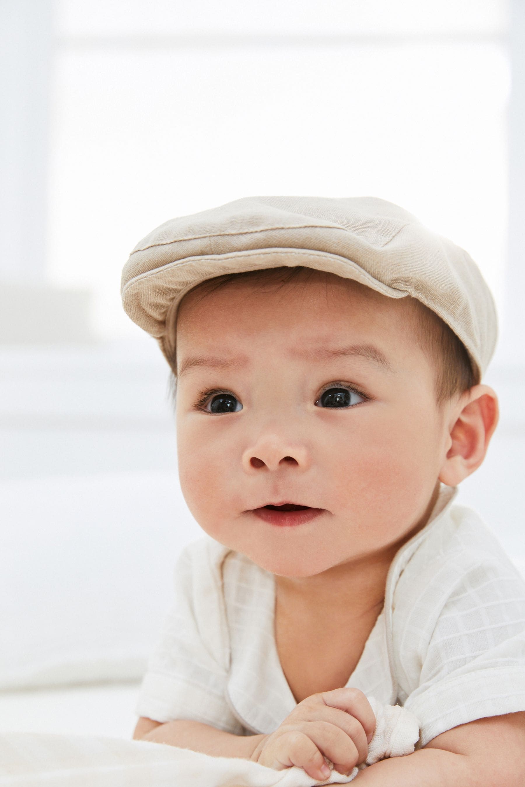 Beige Baby Flat Cap (0mths-2yrs)