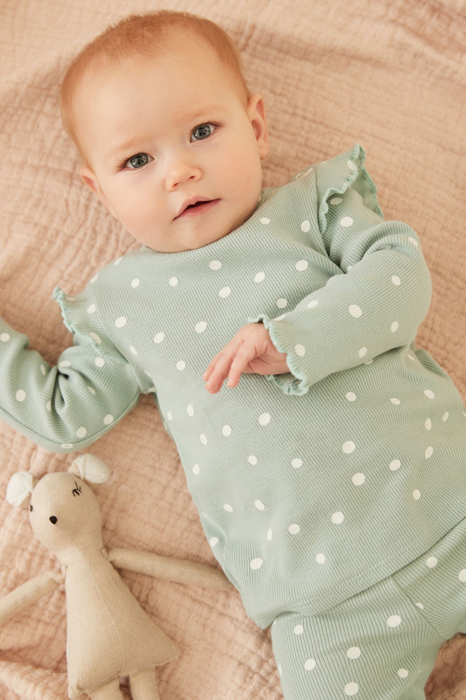 Teal Blue Baby Top And Leggings Set