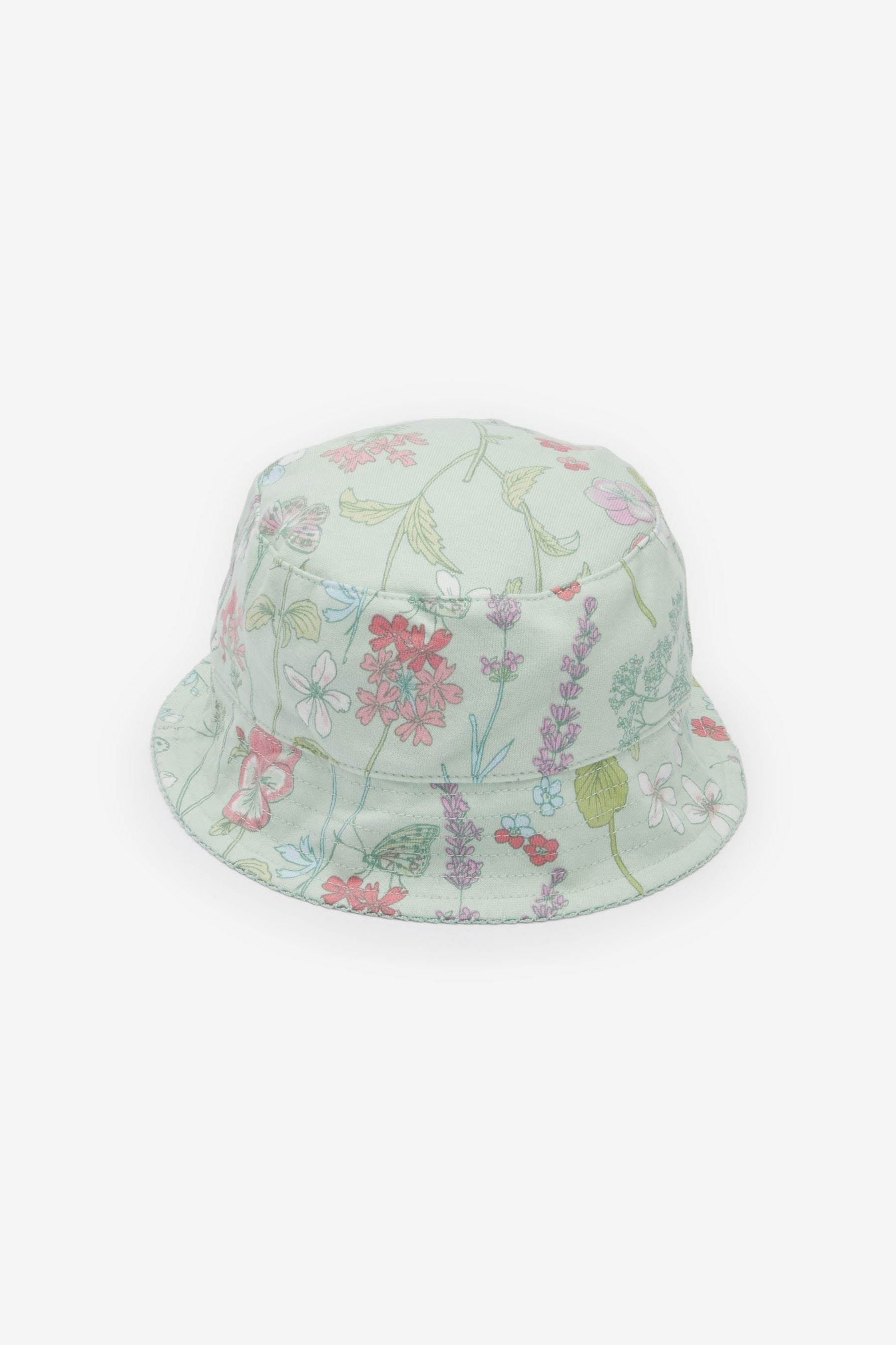 Pink Mint Floral 2 Pack Baby Summer Bucket Hats (0mths-2yrs)