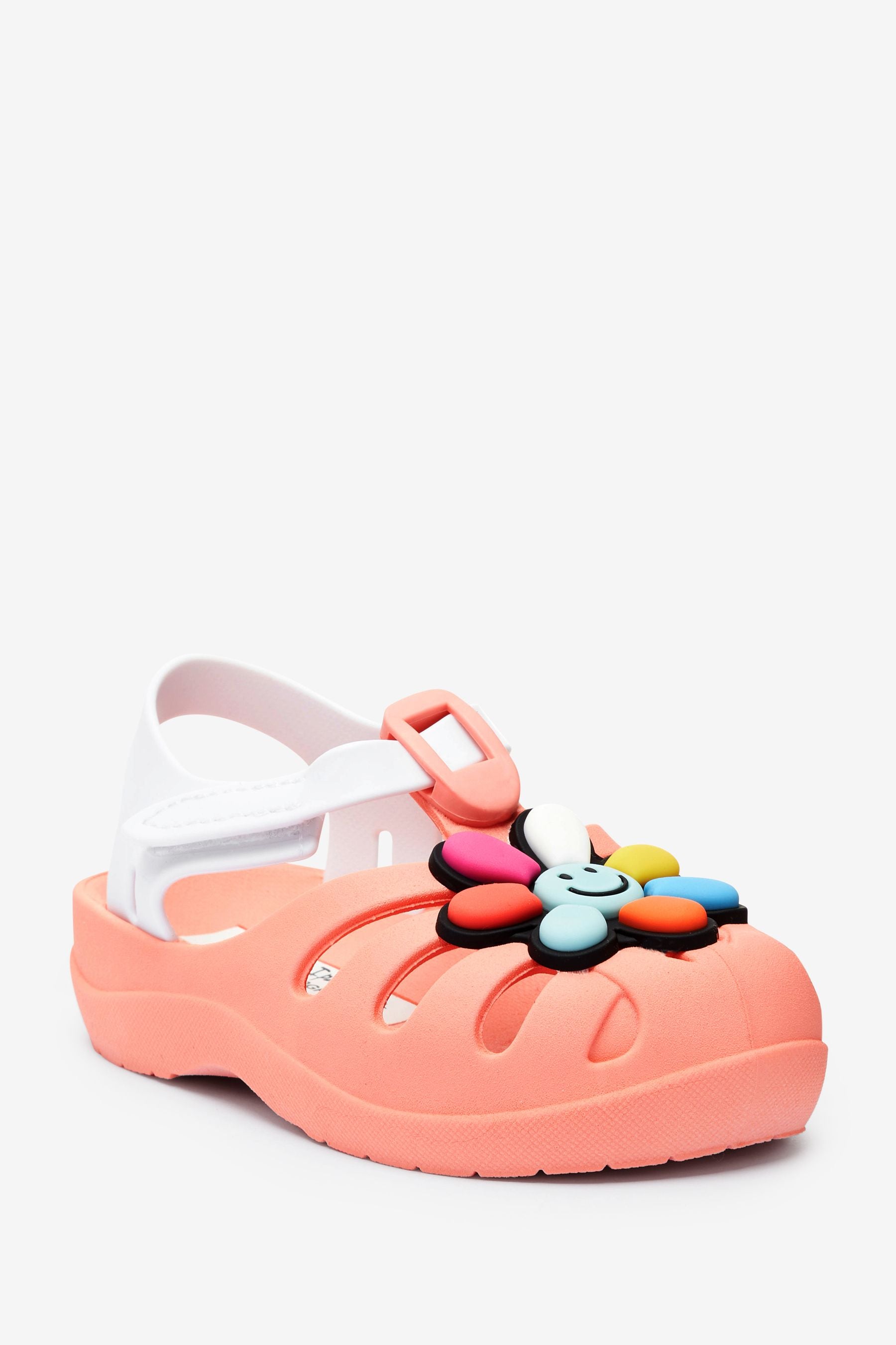 Pink Ipanema Pink Baby Smiley Face Embellished Pump Sandals