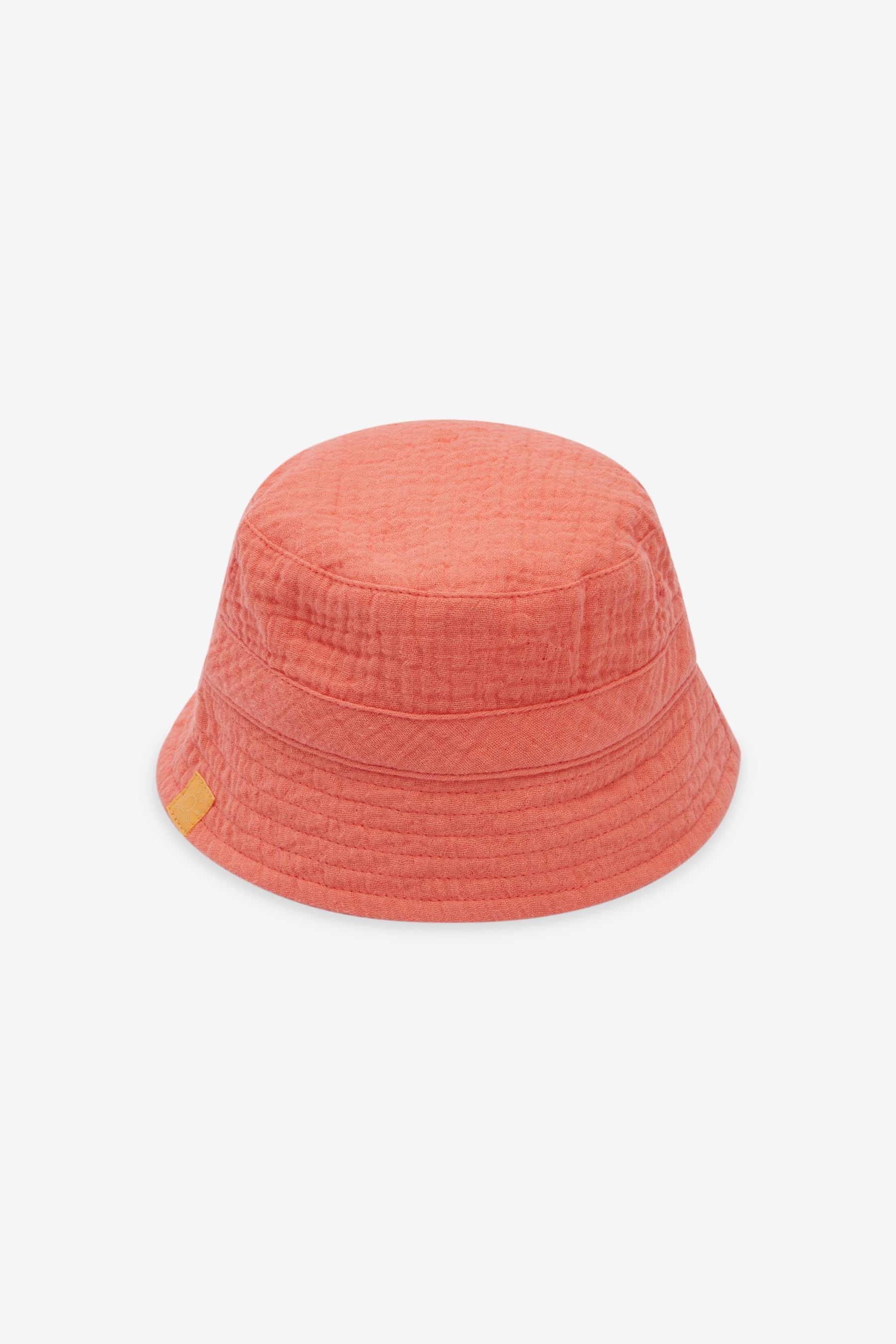 Rust Brown/Red 2 Pack Baby Summer Crinkle Bucket Hats (0mths-2yrs)