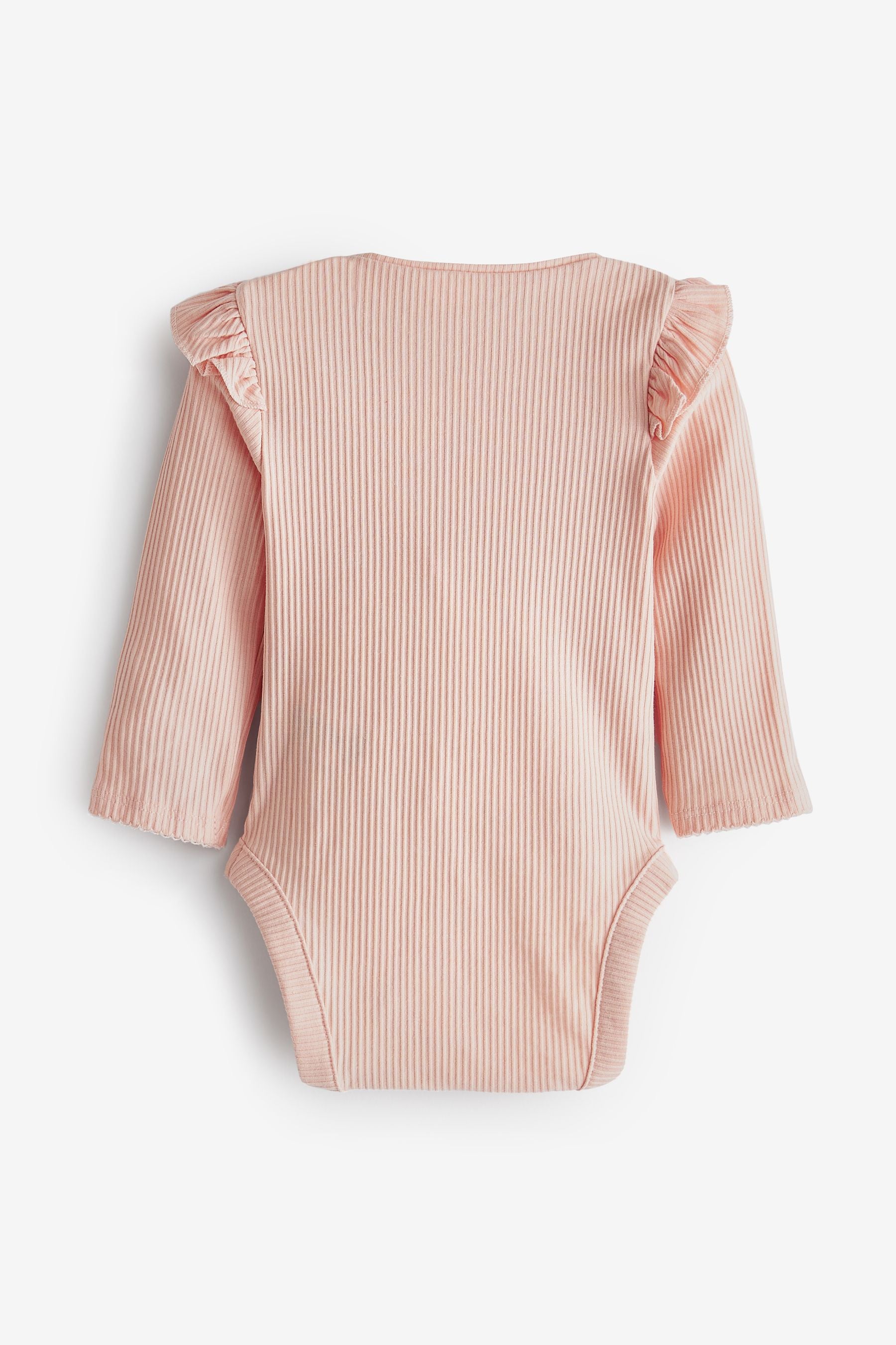 Pink/Mint Green 2 Pack Baby Long Sleeved Frill Bodysuits