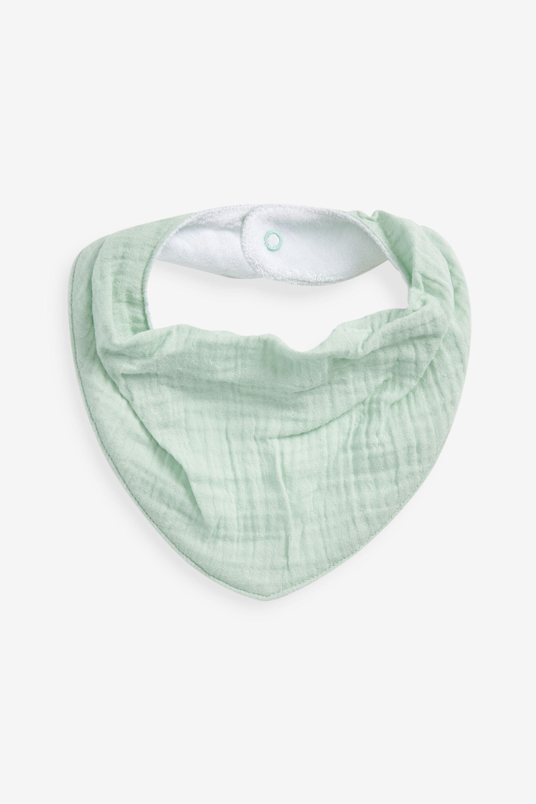 White Green and Grey 3 Pack Baby Muslin Dribble Bibs