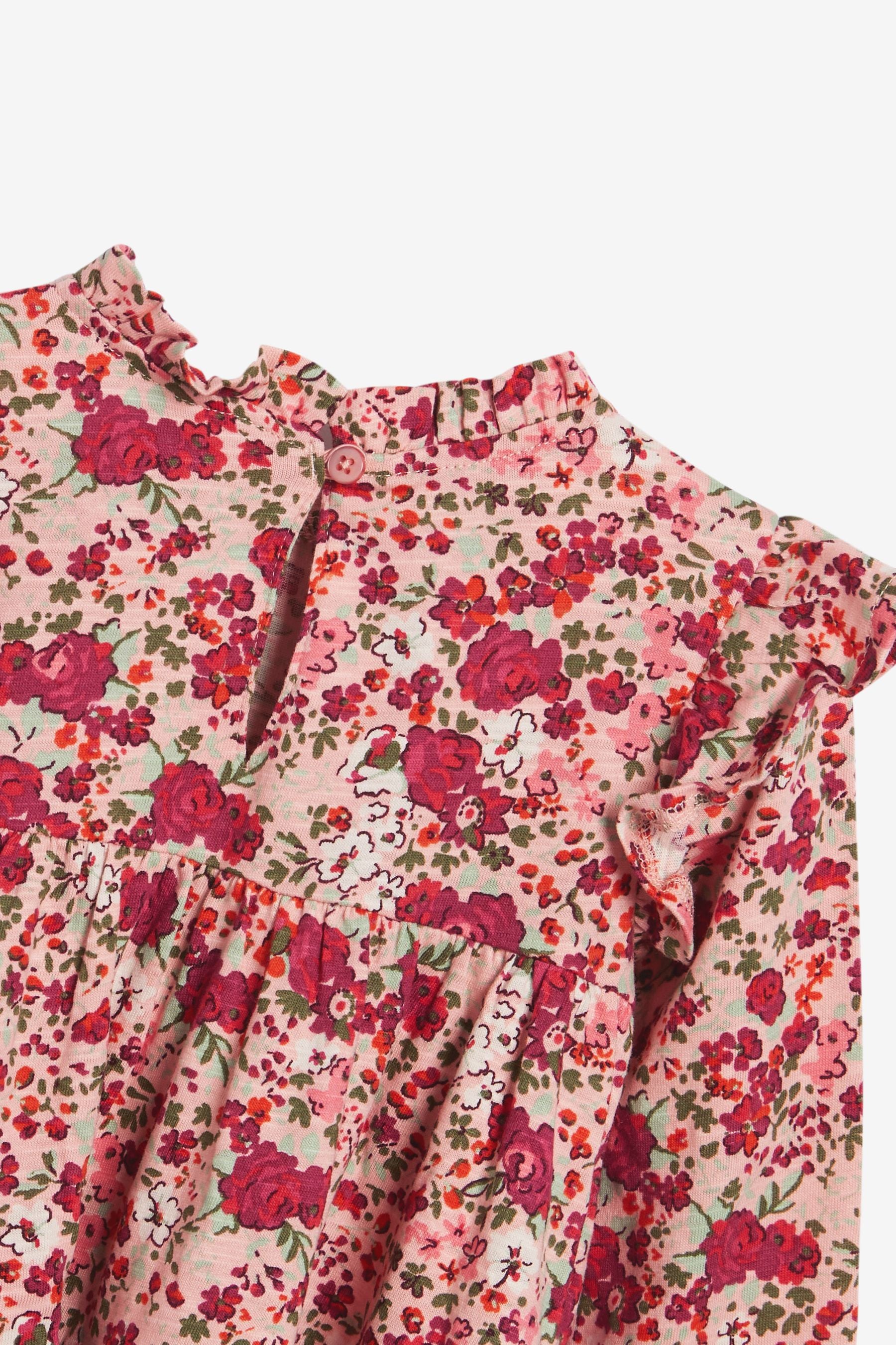 Pink Ditsy Floral Jersey Dress (3mths-7yrs)