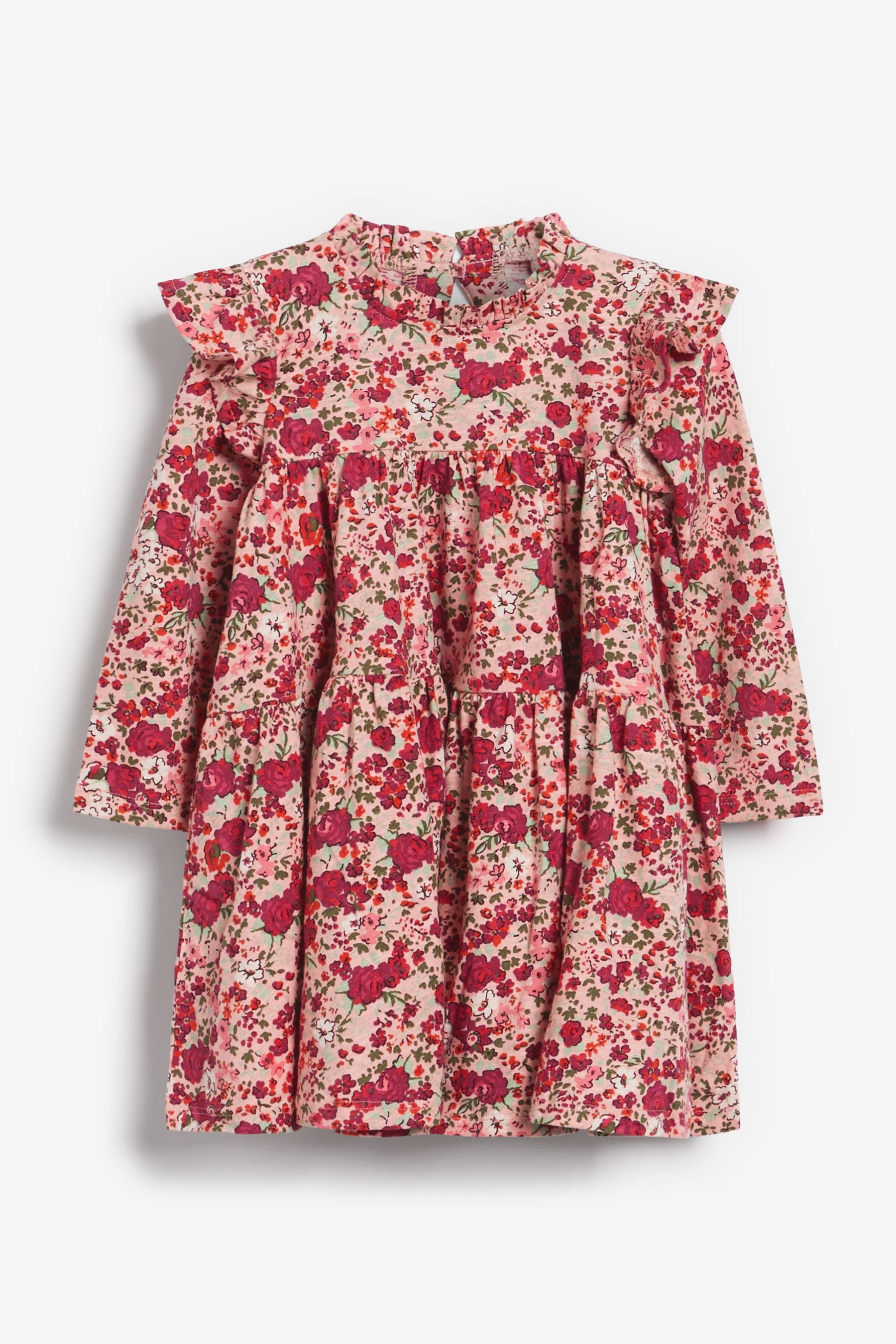 Pink Ditsy Floral Jersey Dress (3mths-7yrs)