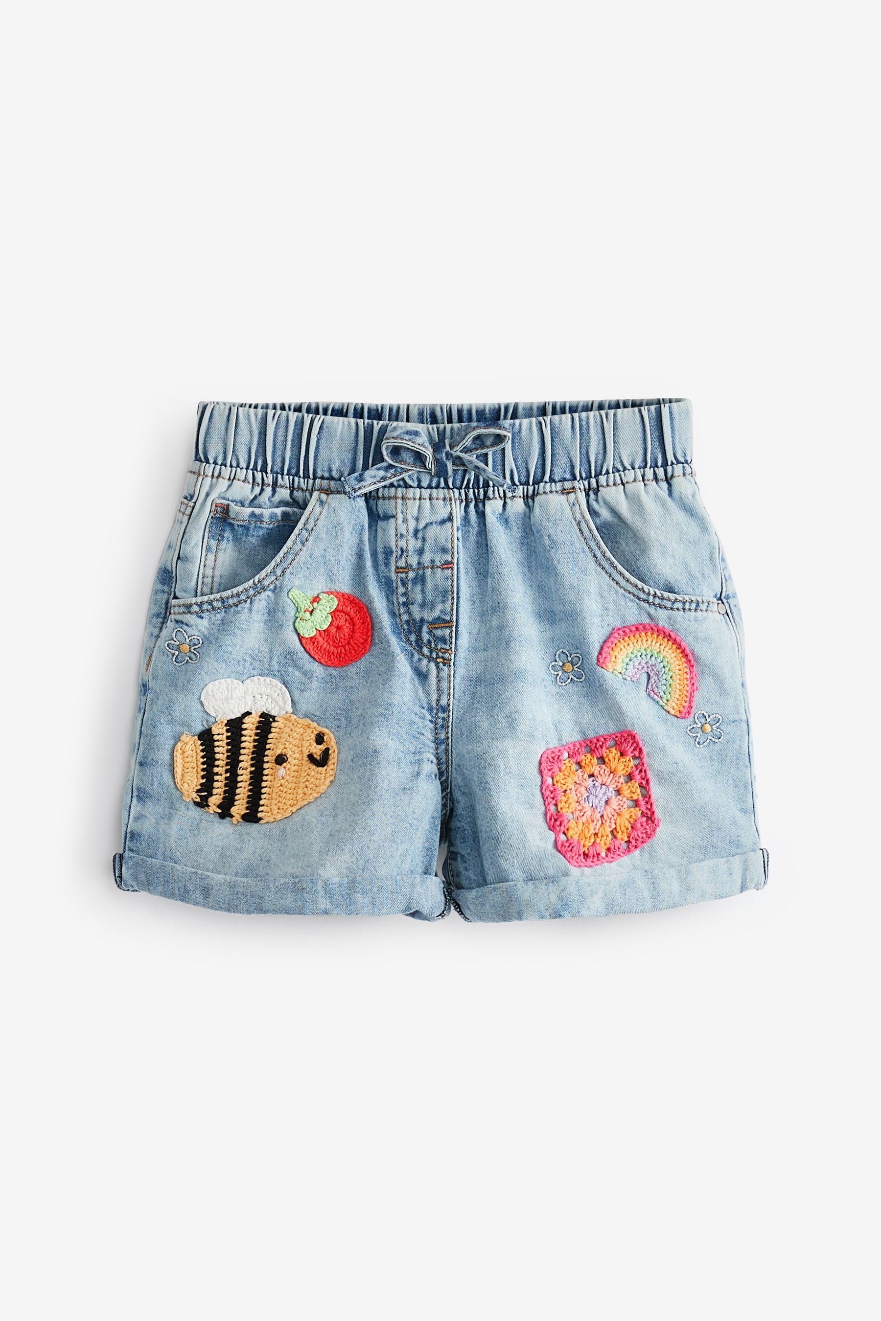 Crochet Character Denim Pull-On Shorts (3mths-10yrs)