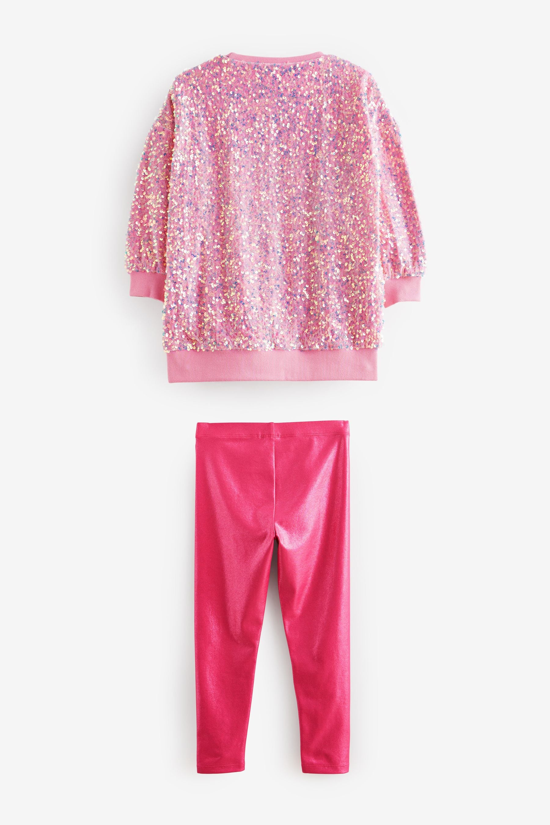 Pink Sequin Party Jumper and Leggings Set (3-16yrs)