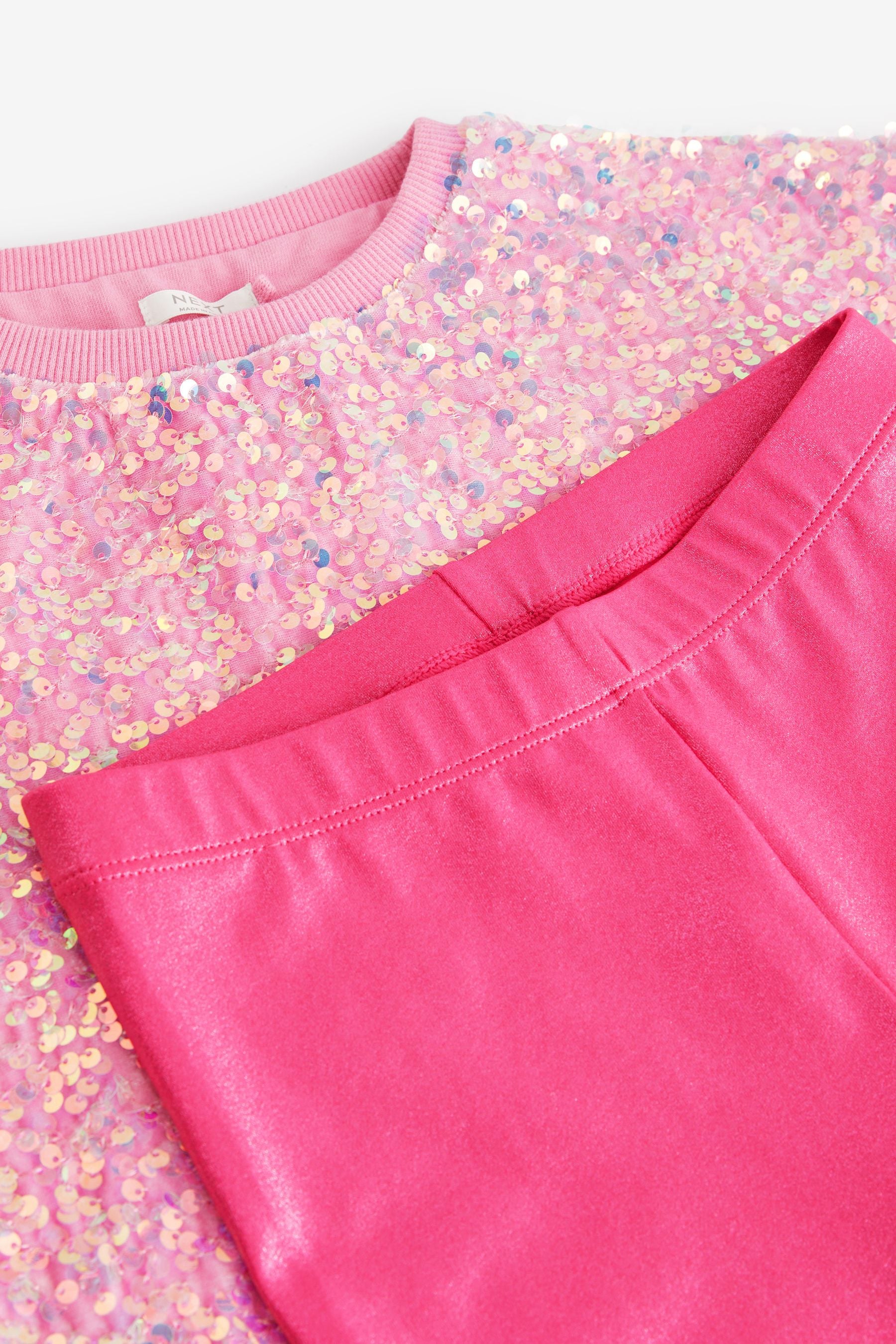 Pink Sequin Party Jumper and Leggings Set (3-16yrs)