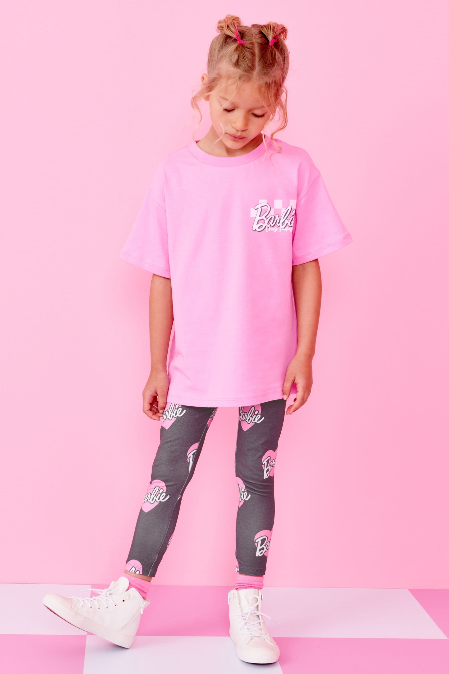 Pink/Grey Barbie License T-Shirt And Leggings Set (3-16yrs)