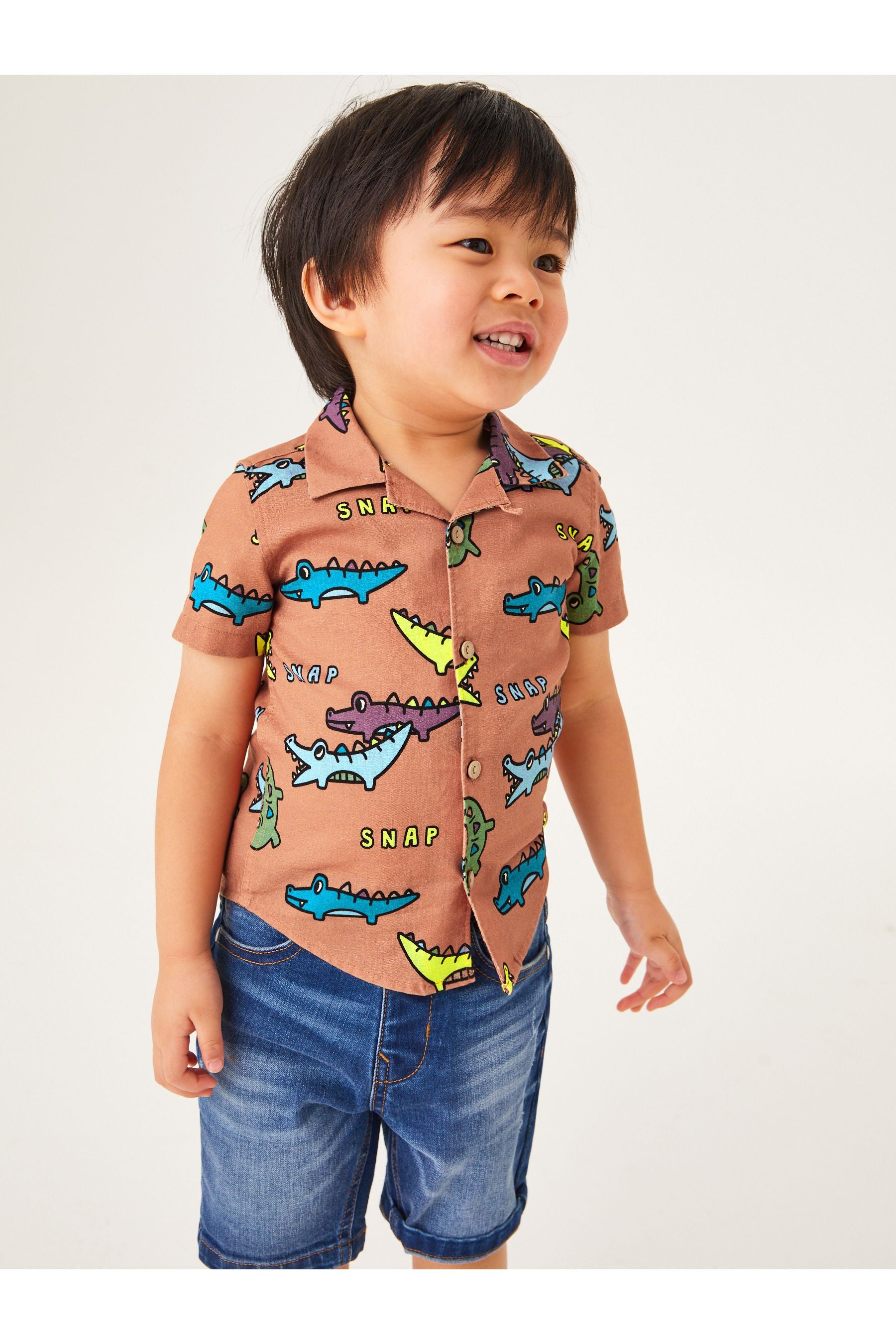 Burnt Orange Crocodile Print Shirt (3mths-7yrs)