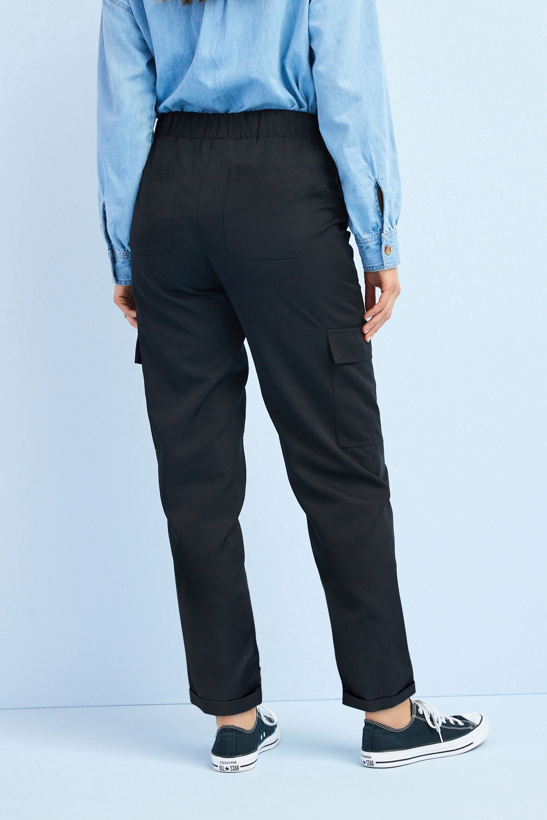 Black Maternity Utility Cargo Trouser