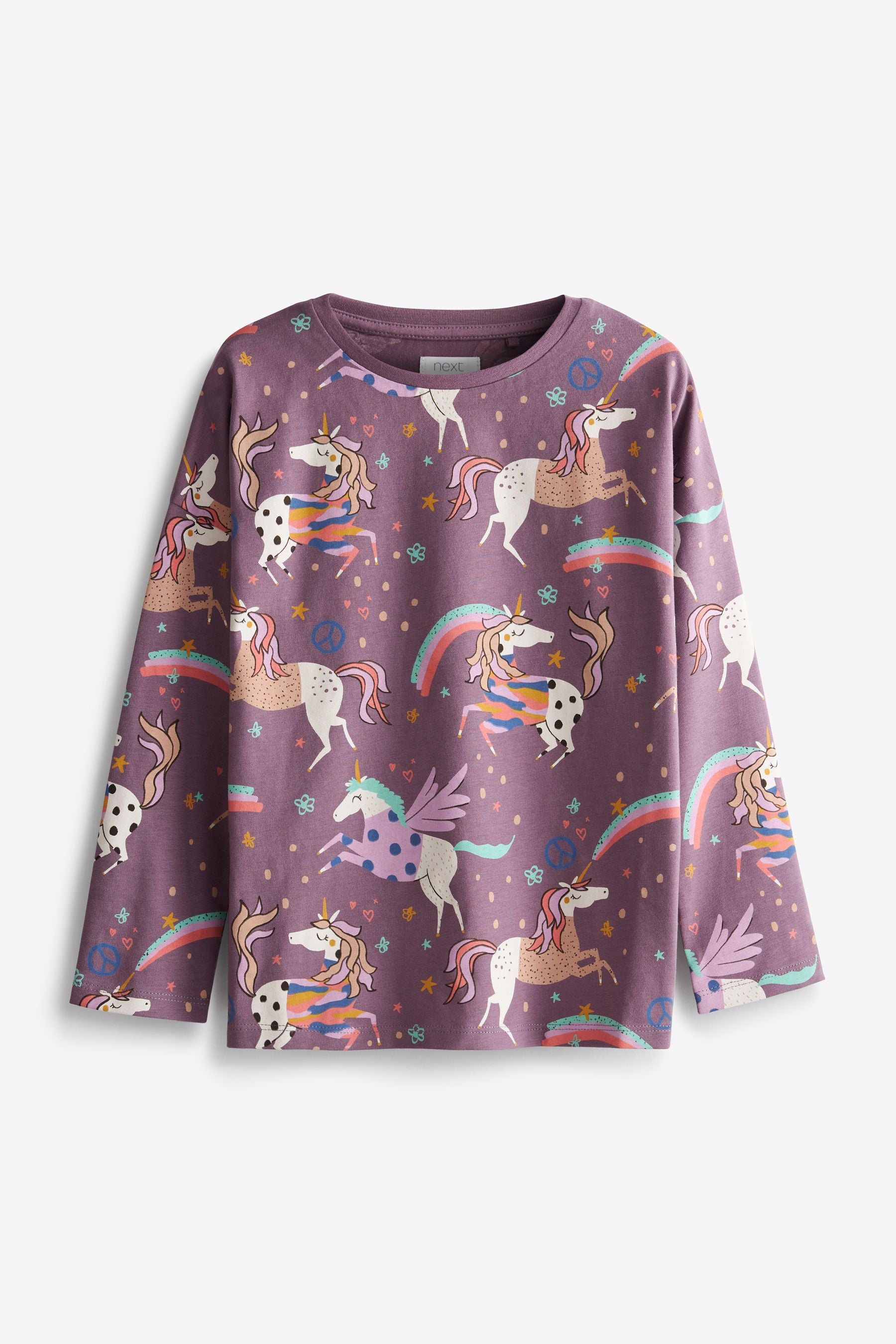 Navy Blue/Pink/Purple 3 Pack Sequin Unicorn Long Sleeve T-Shirts (3-16yrs)