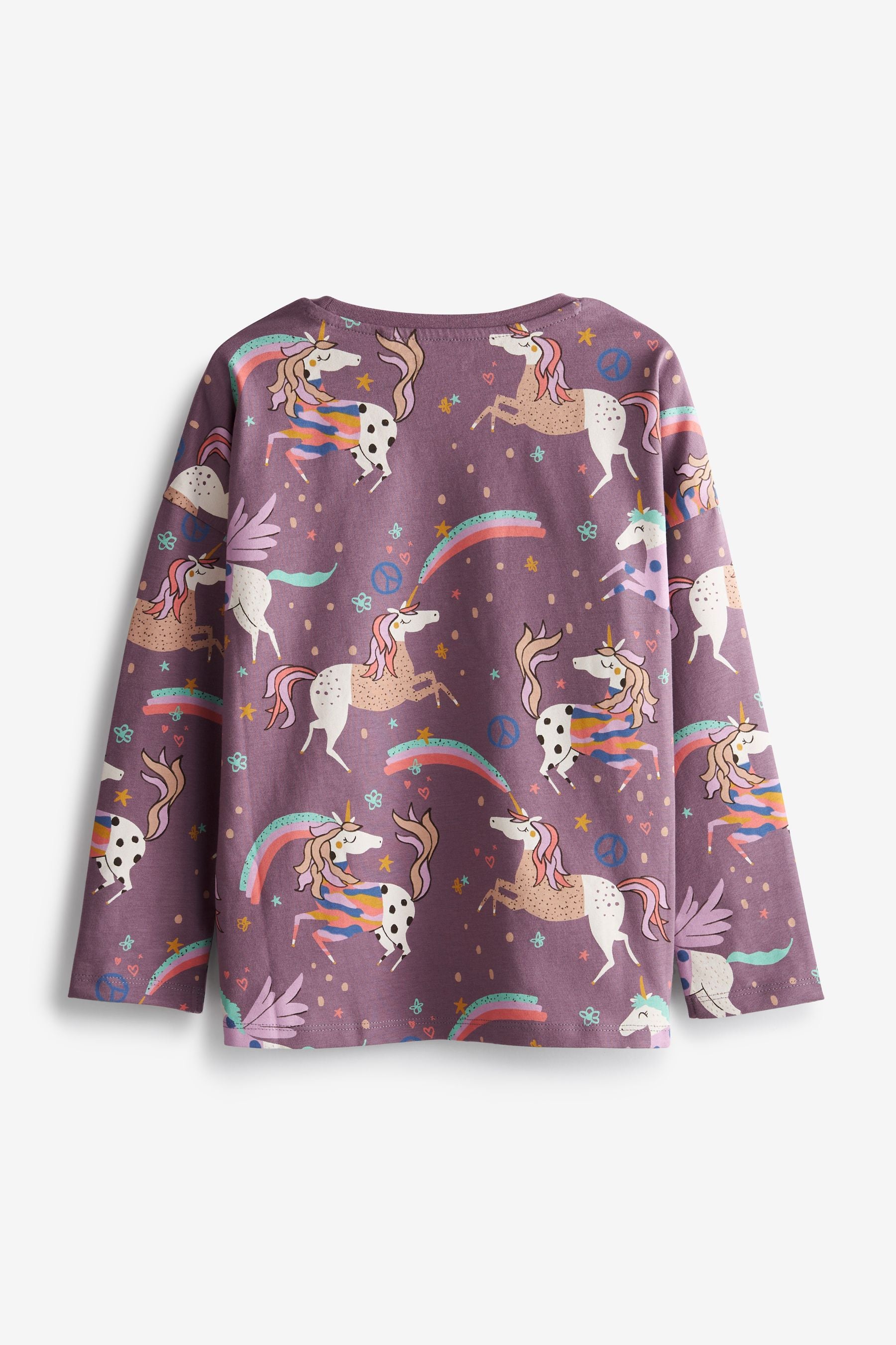 Navy Blue/Pink/Purple 3 Pack Sequin Unicorn Long Sleeve T-Shirts (3-16yrs)