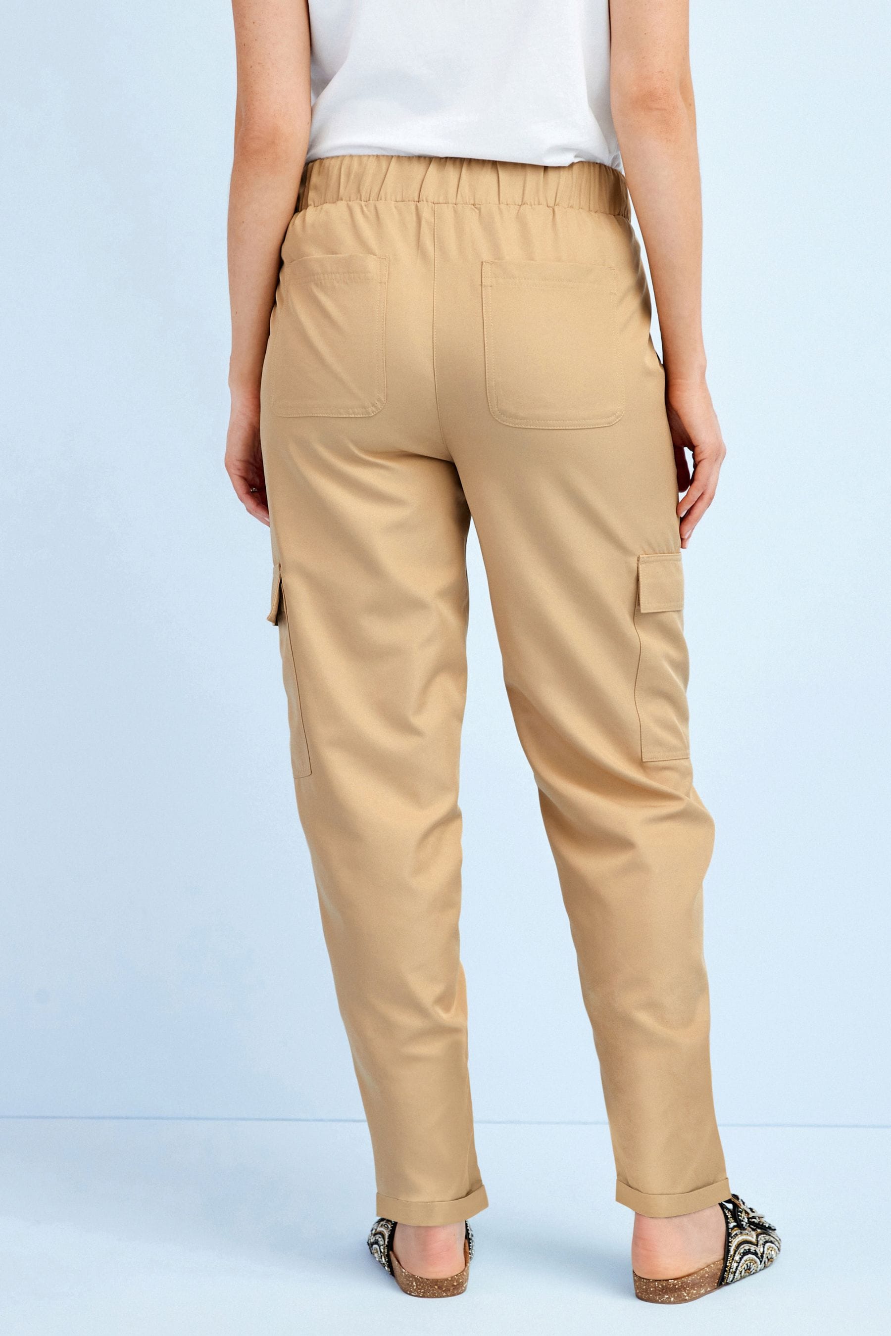 Camel Brown Maternity Utility Cargo Trouser