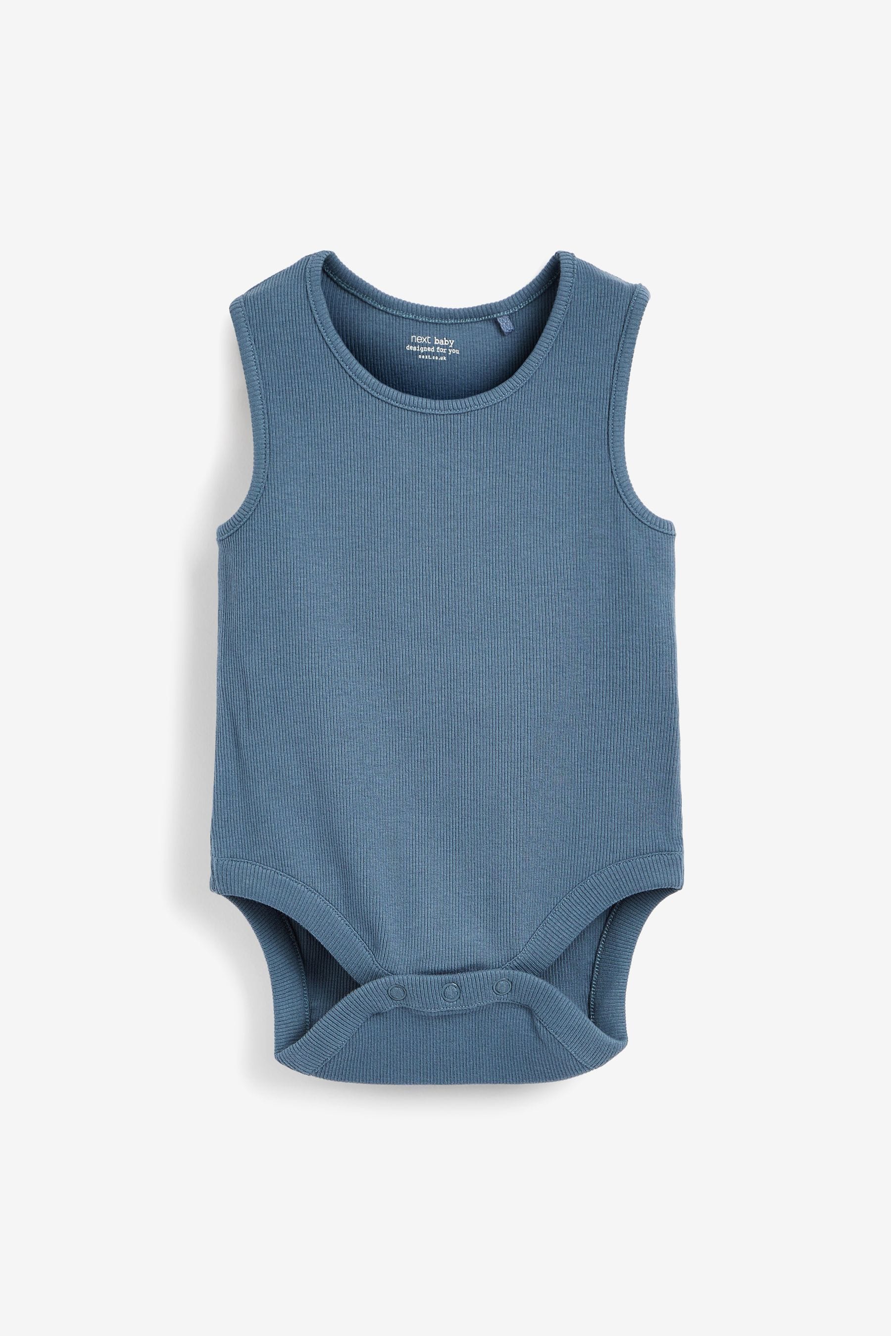 Modern Blue 5 Pack Baby Vest Bodysuits