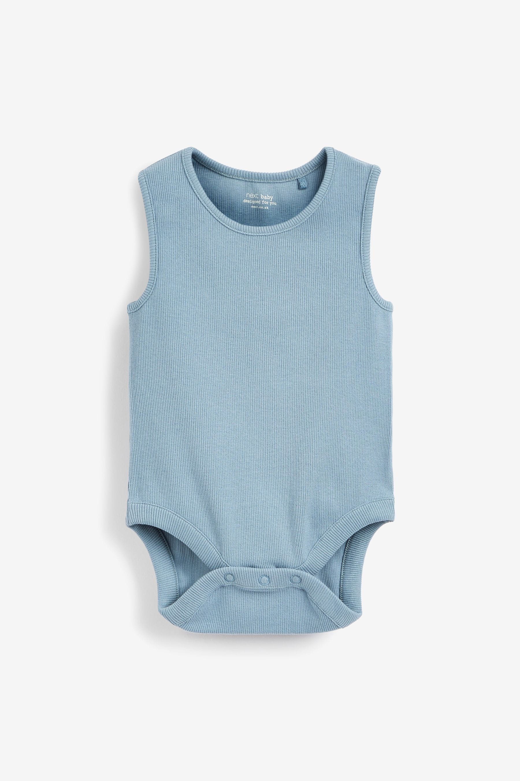 Modern Blue 5 Pack Baby Vest Bodysuits