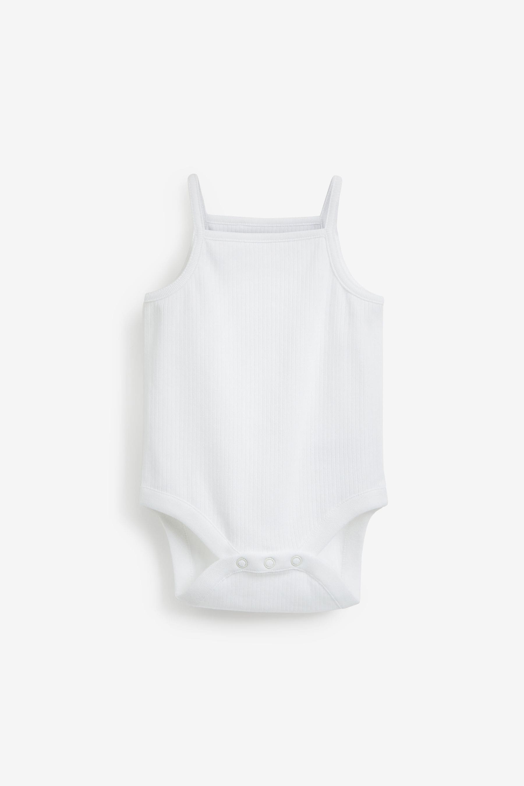 White Strappy Baby Bodysuits