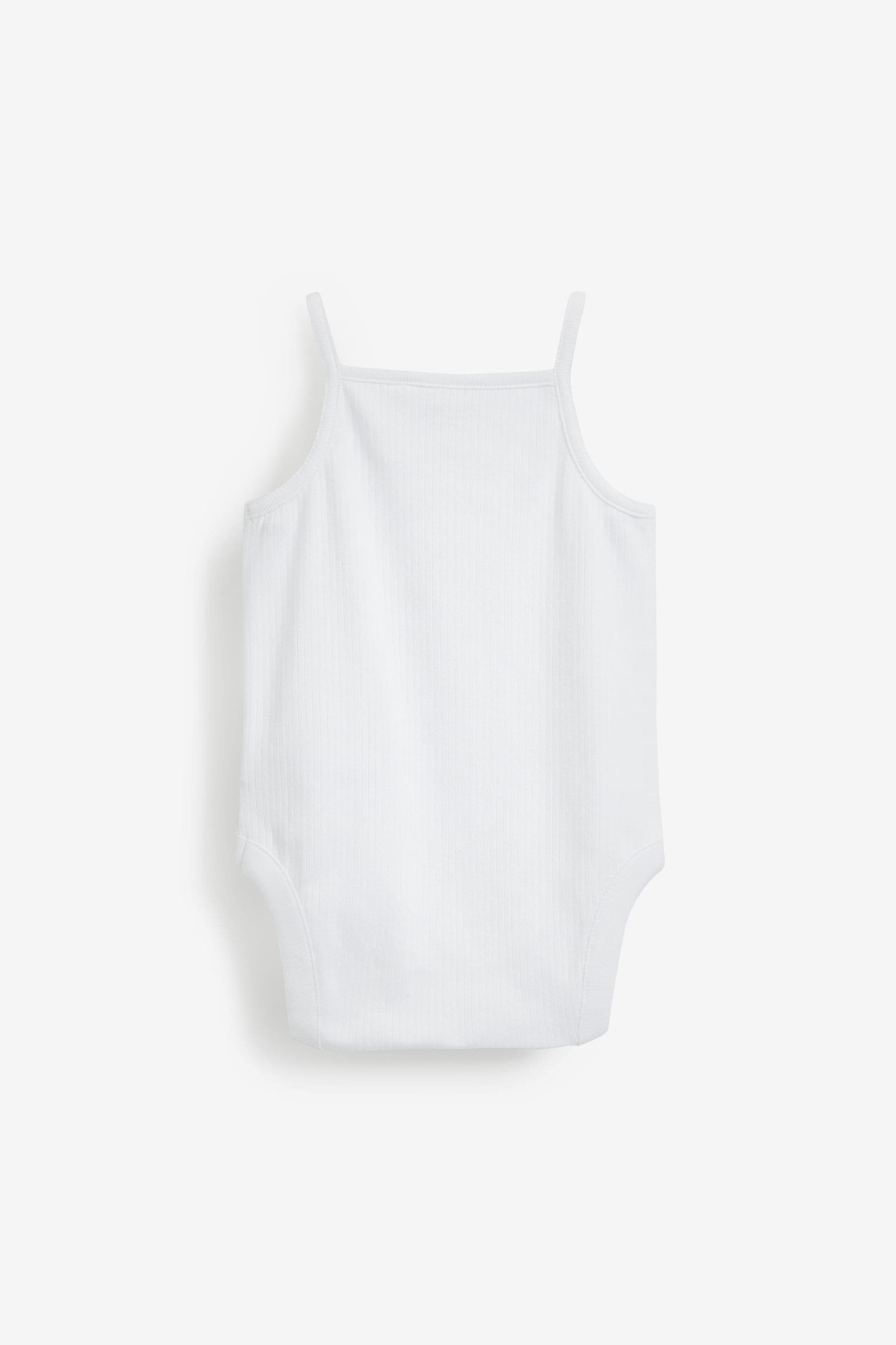 White Strappy Baby Bodysuits