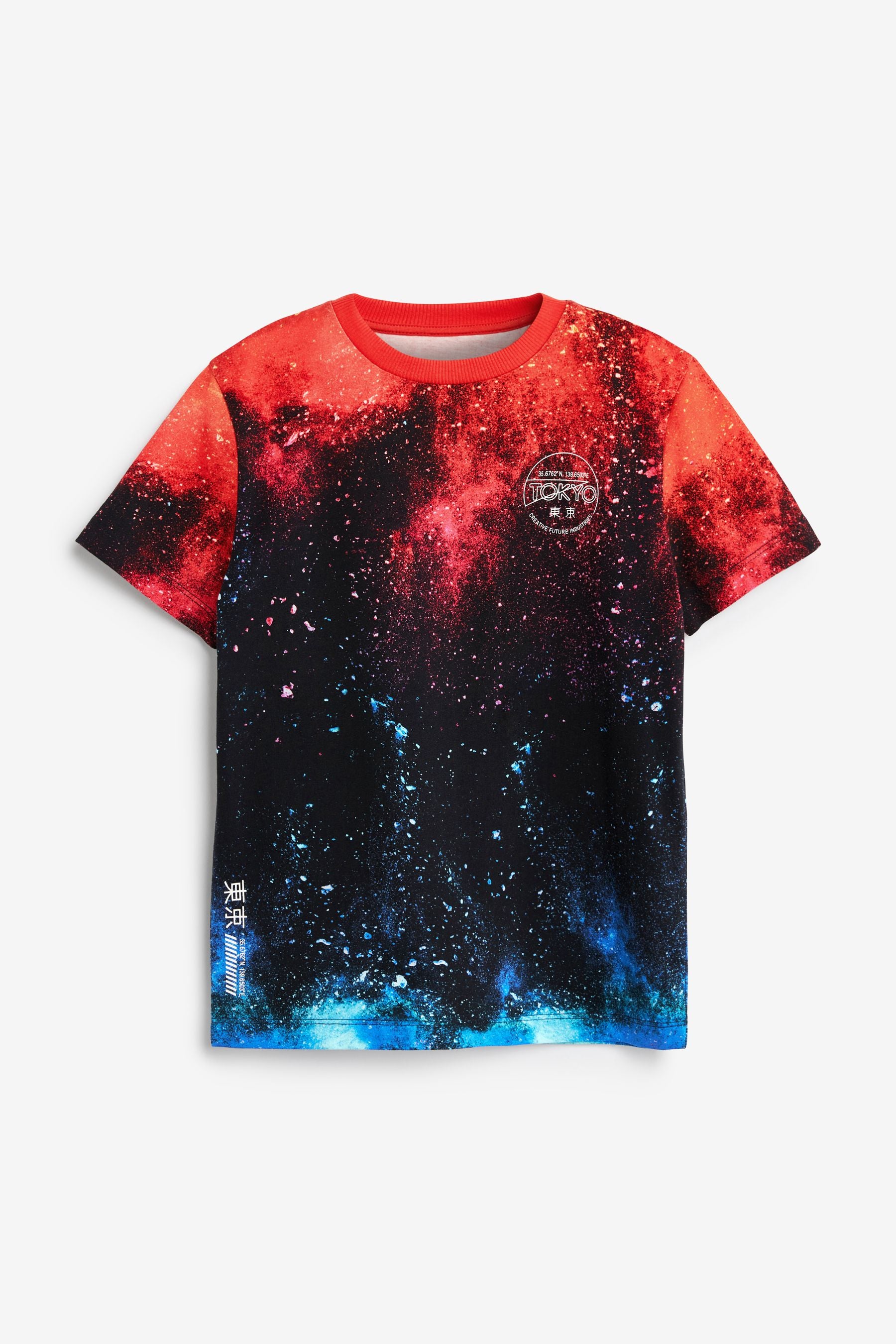 Black/Red/Blue Splat All Over Print T-Shirt (3-16yrs)