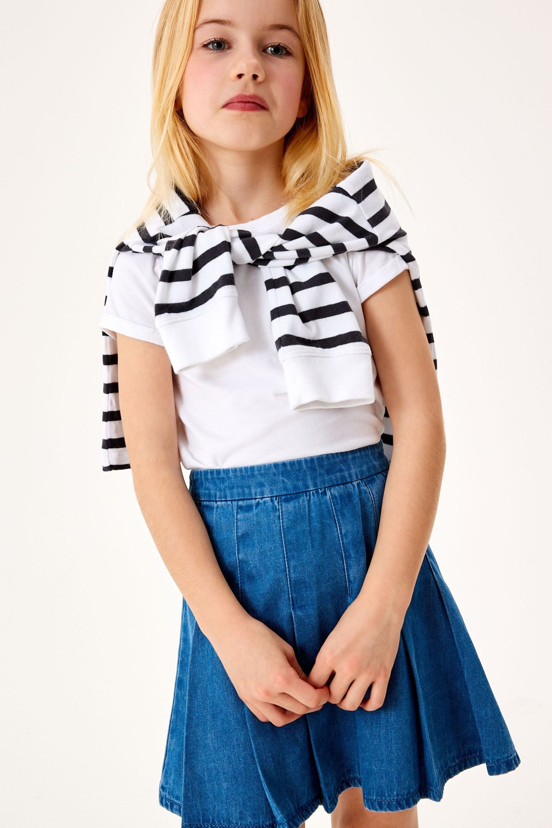 Denim Bright Blue Pleated Tennis Skirt (3-16yrs)