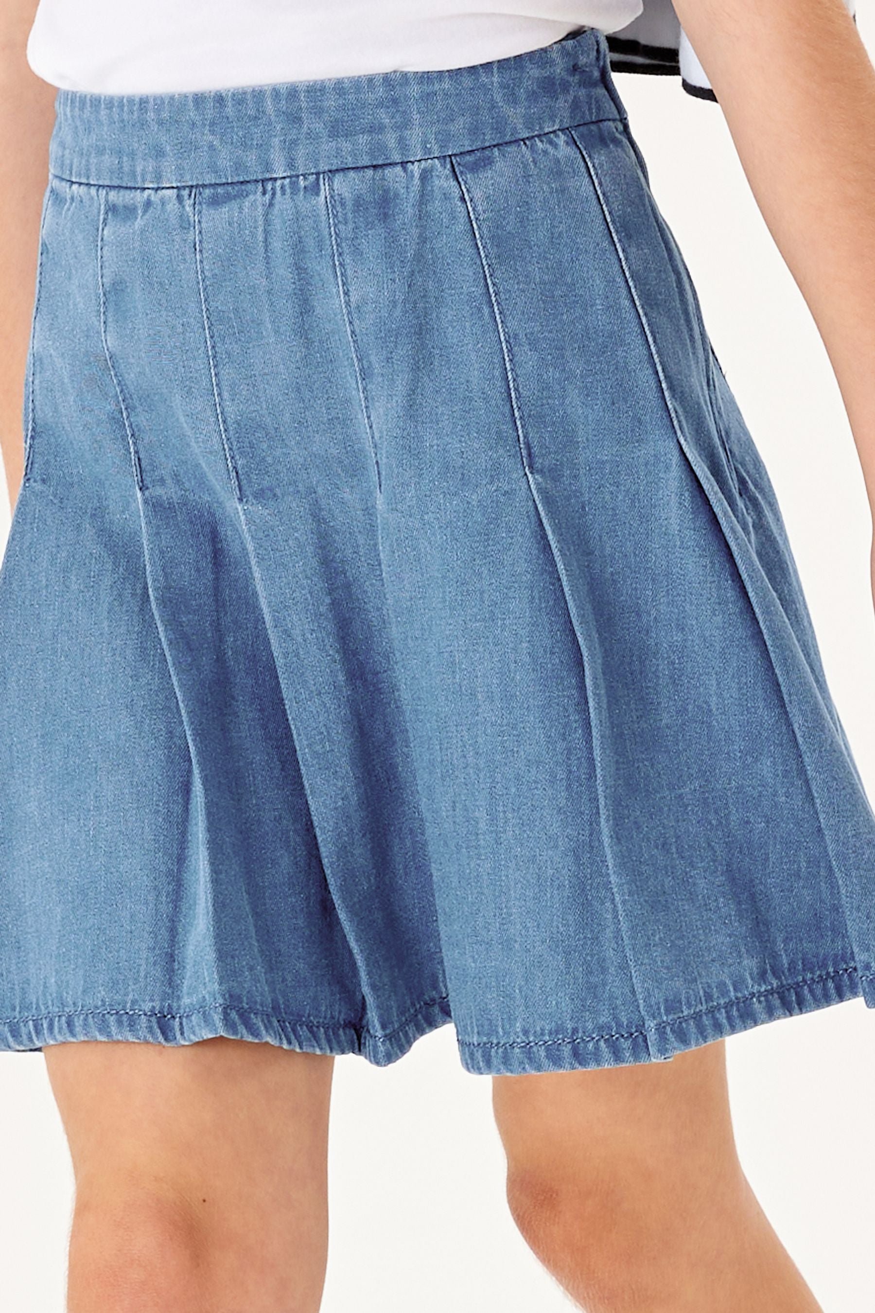 Denim Bright Blue Pleated Tennis Skirt (3-16yrs)