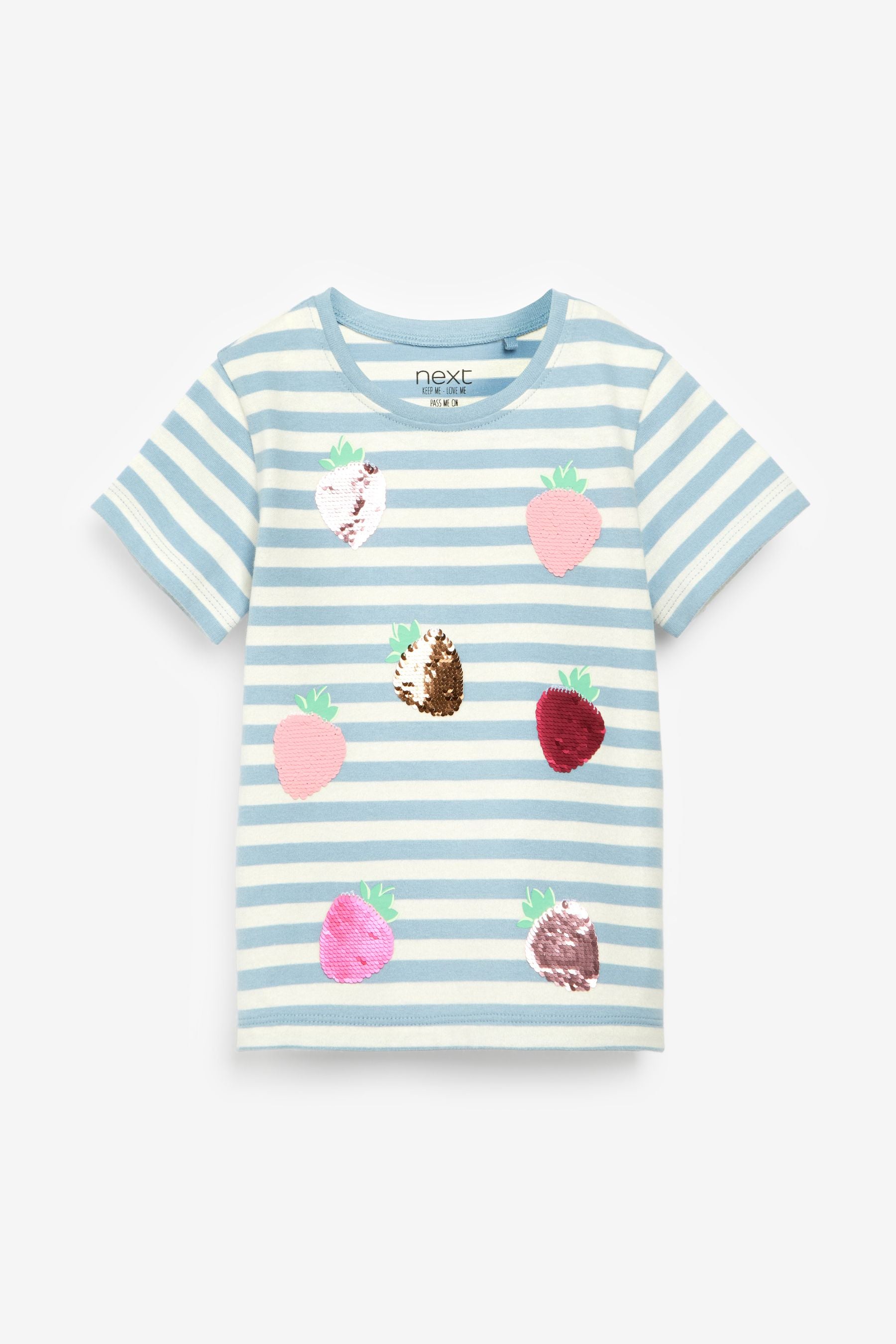 Blue Strawberries Embroidered T-Shirt (3mths-7yrs)