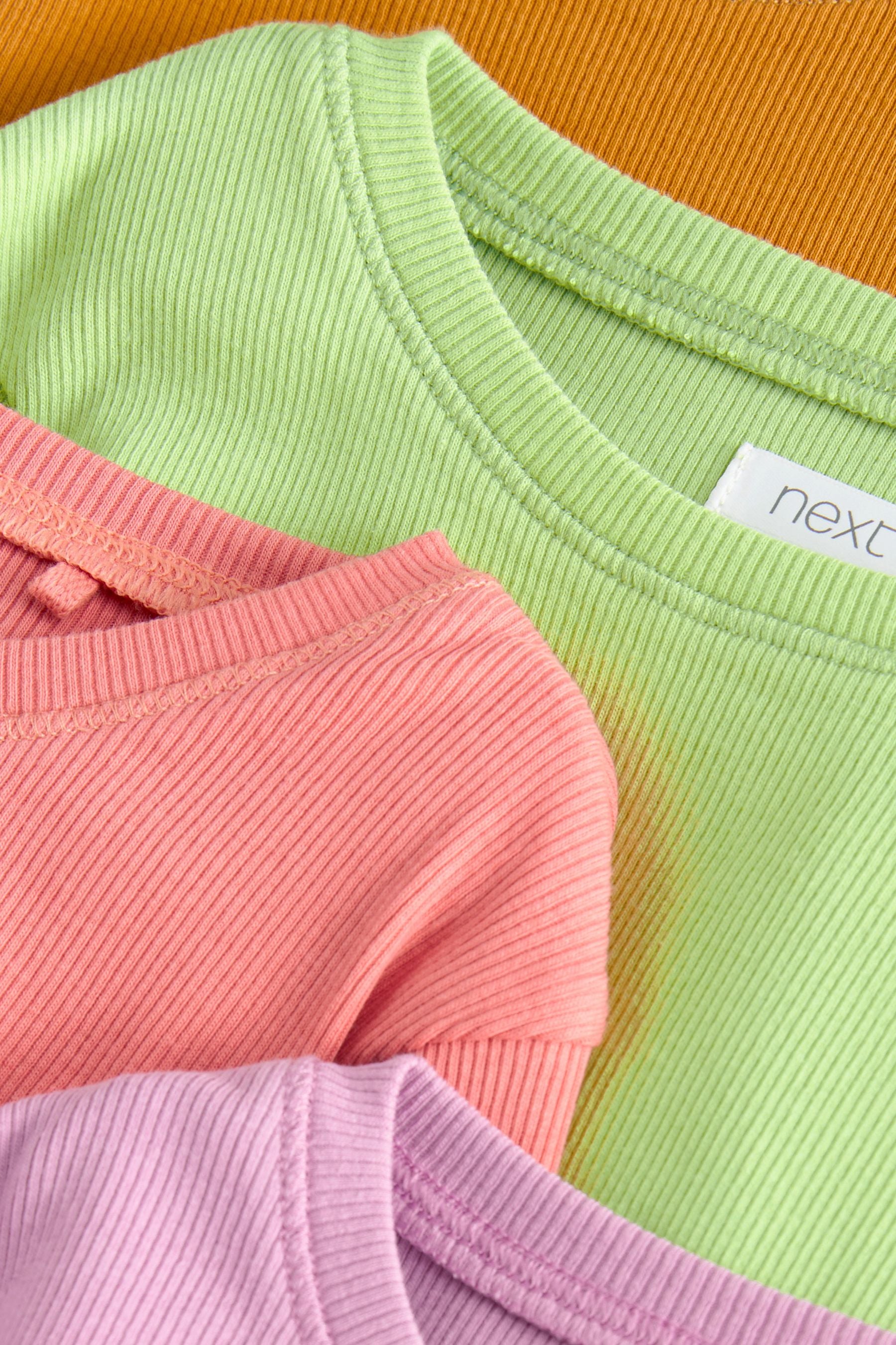 Brights 4 Pack Long Sleeve Ribbed Tops (3-16yrs)