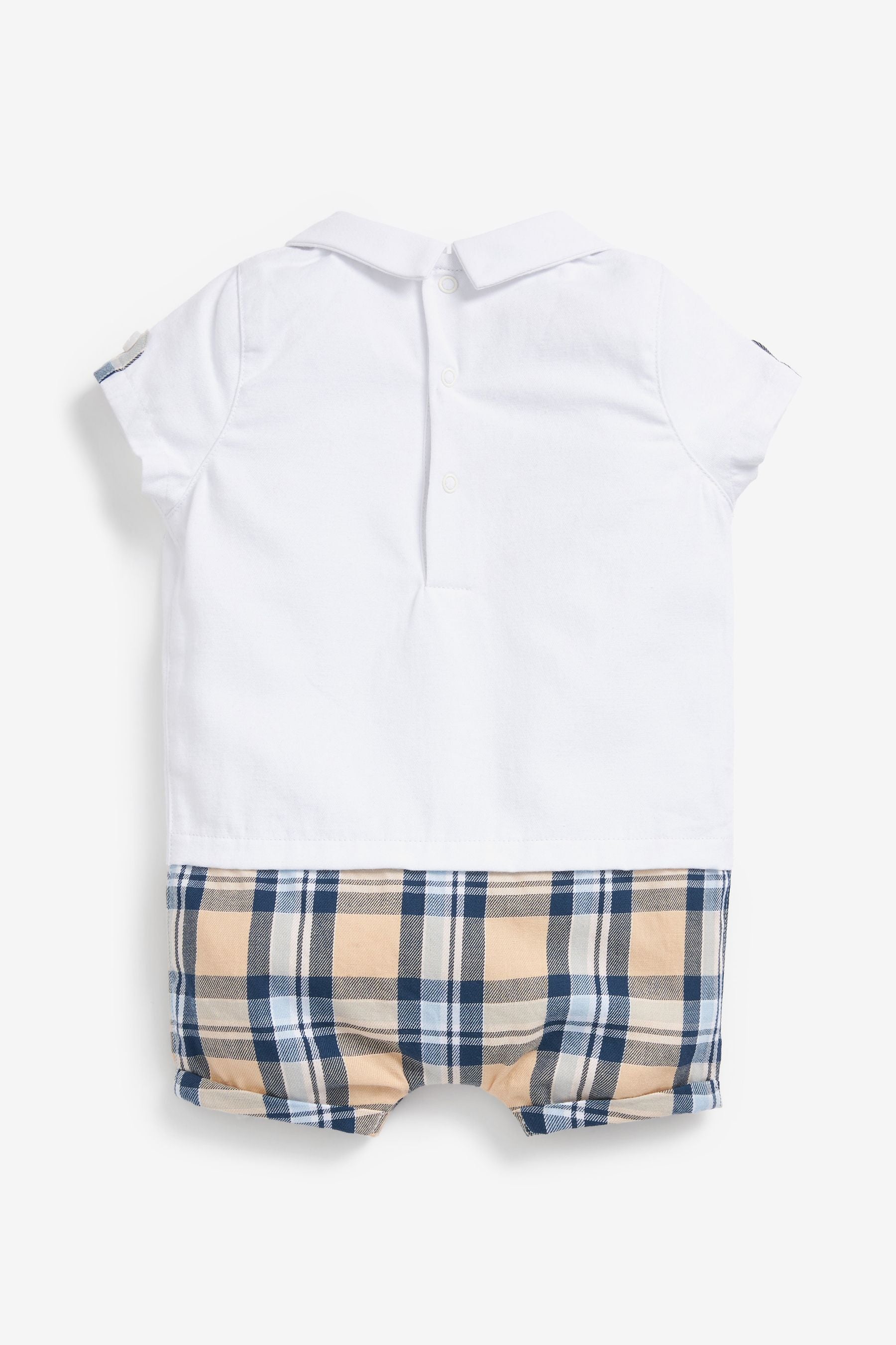 Neutral Check Shorts Set