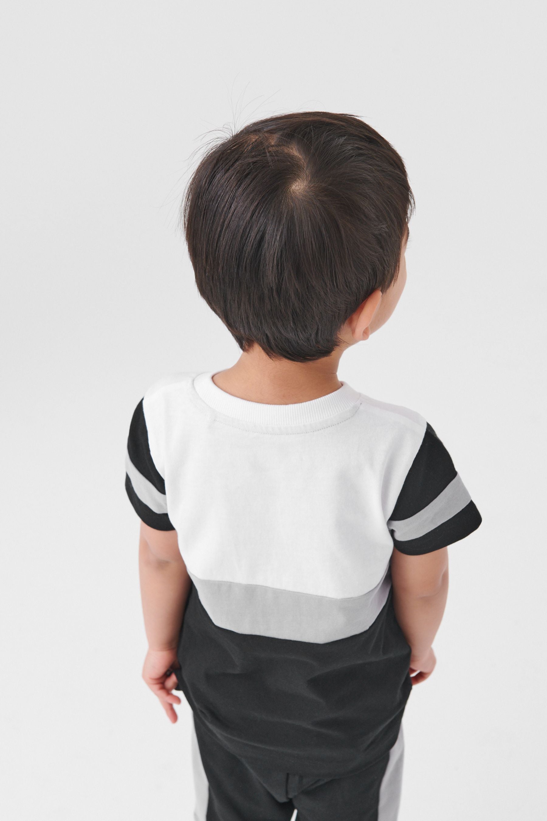 Black/White Colourblock T-Shirt and Shorts Set (3mths-7yrs)