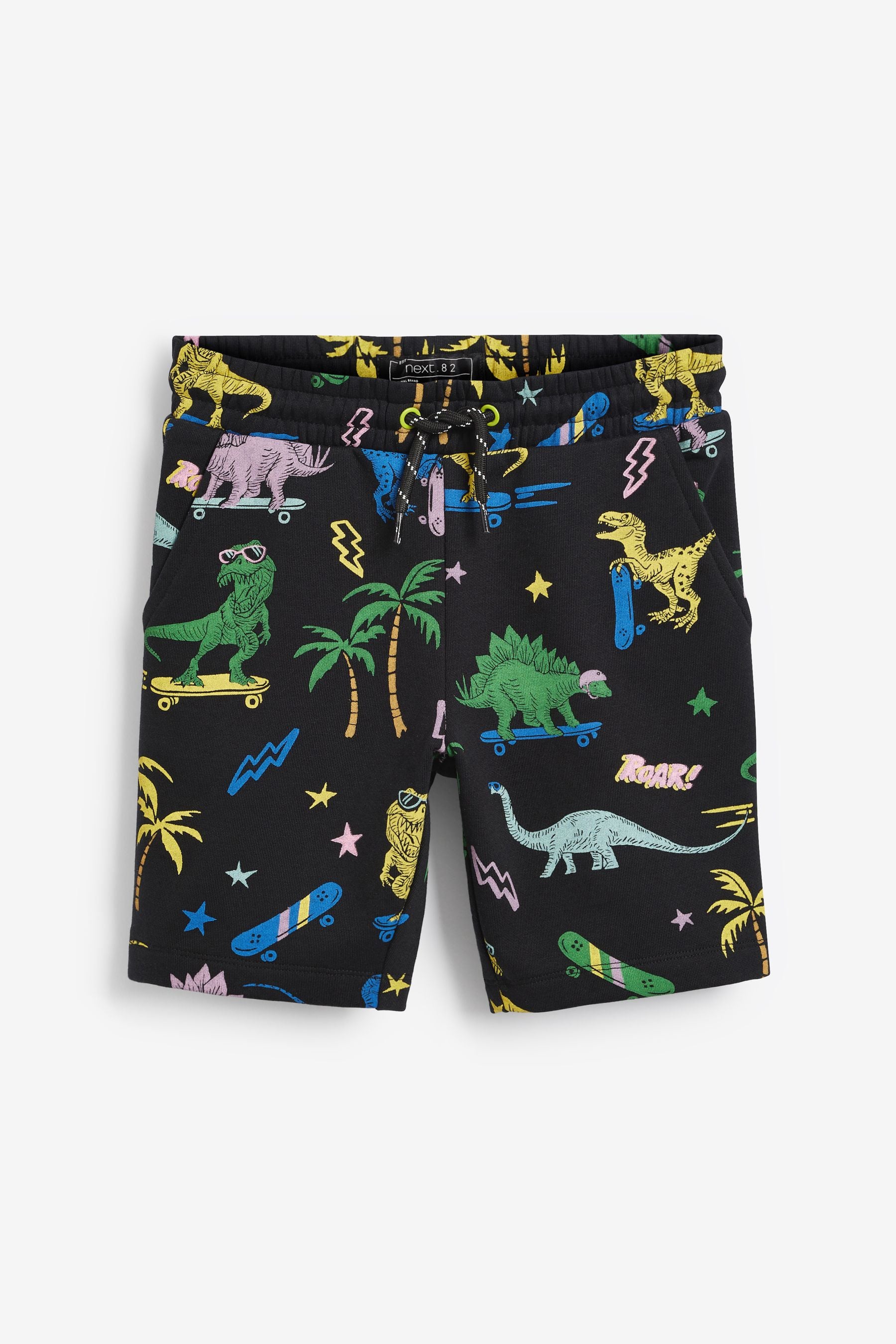 Yellow/Black Dino 2 Pack All Over Print Shorts (3-12yrs)