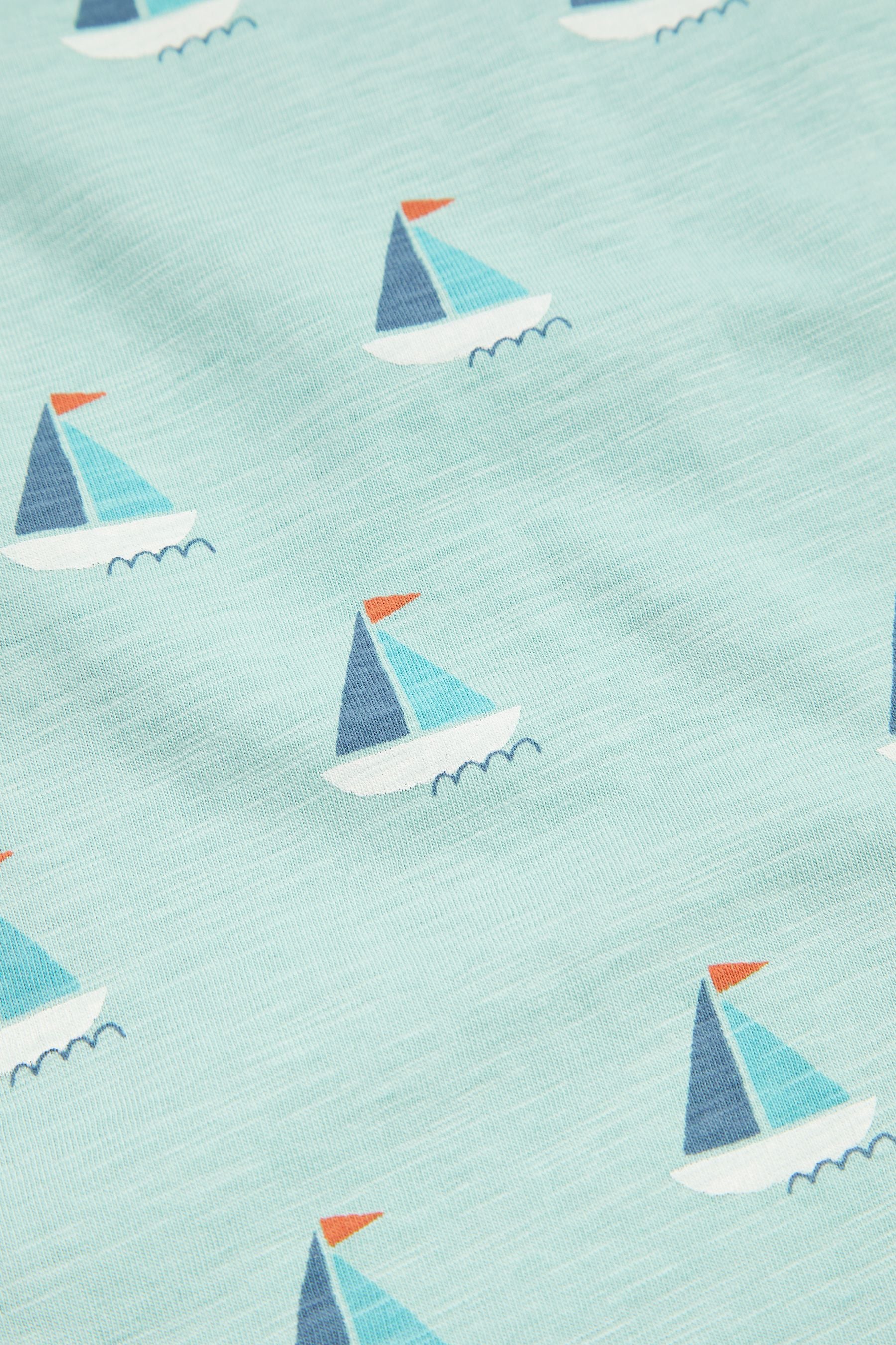 Pale Blue Boat All-Over Printed T-Shirt (3mths-7yrs)