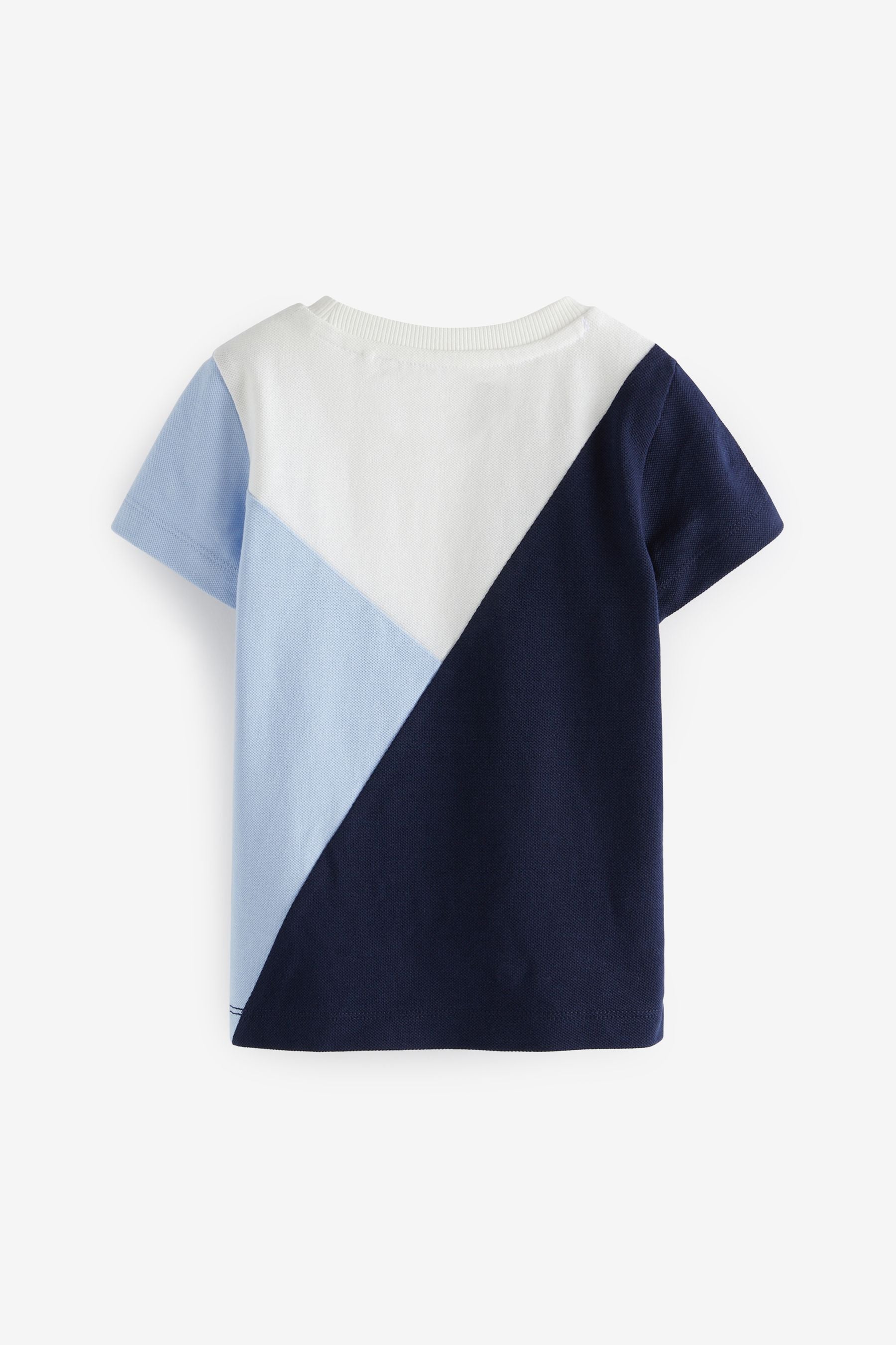 Blue/White Colourblock Short Sleeve T-Shirt (3mths-7yrs)