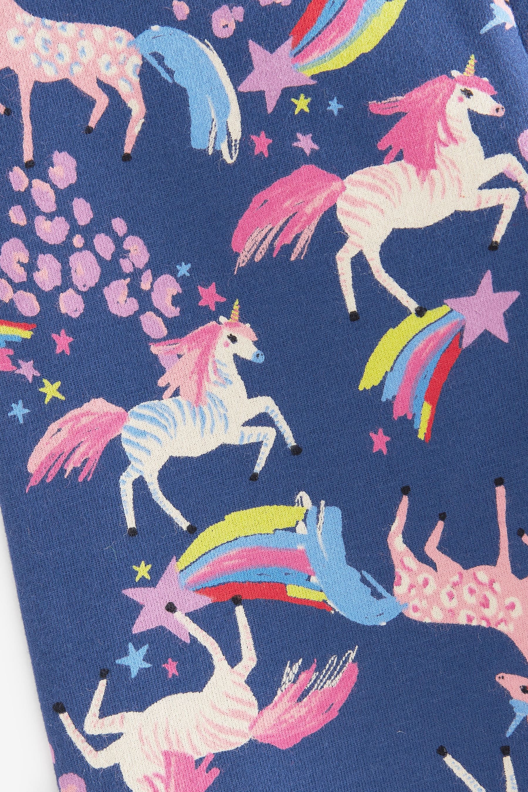 Navy Blue/Pink Unicorn Print Leggings (3-16yrs)