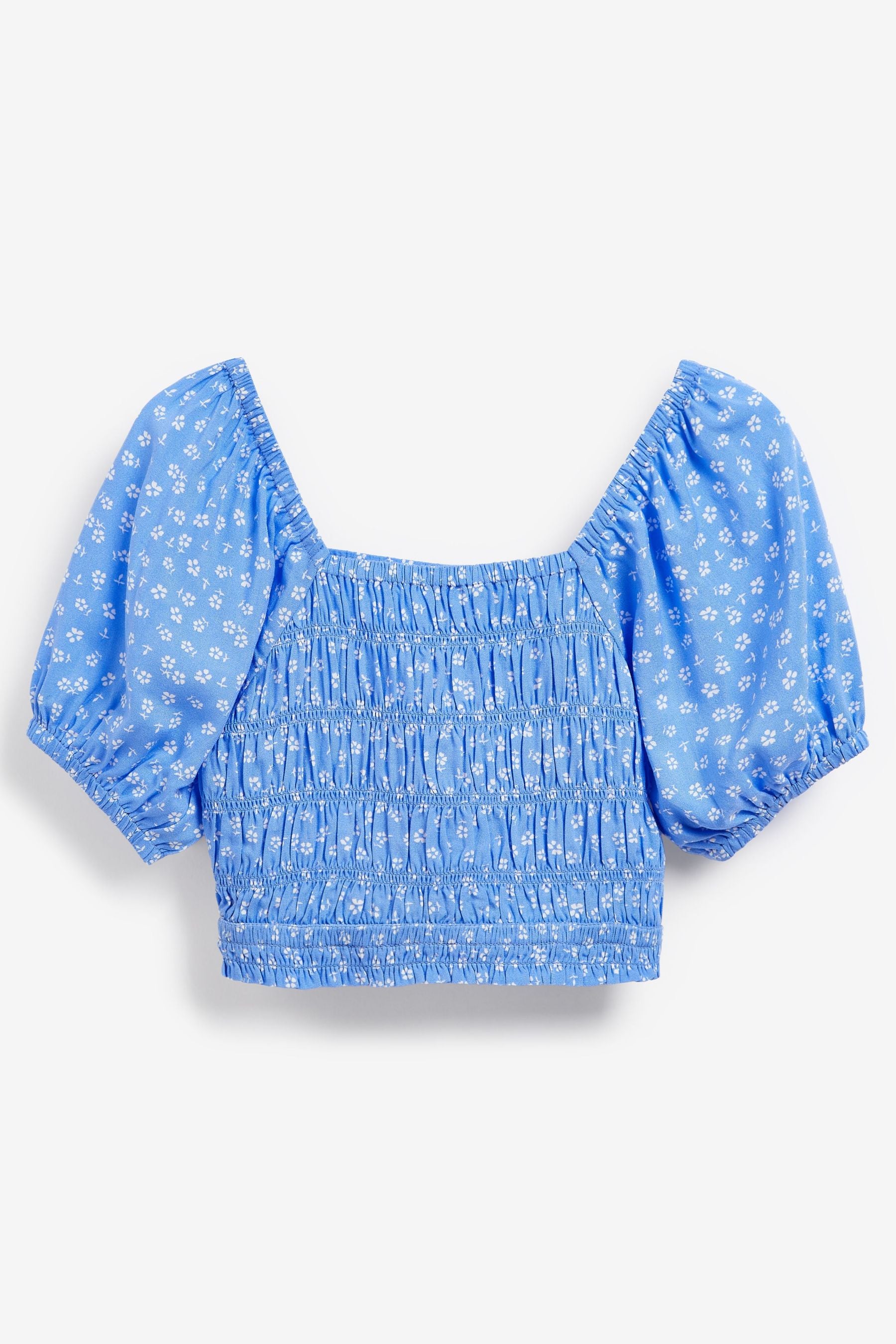 Blue Shirred Top (3-16yrs)