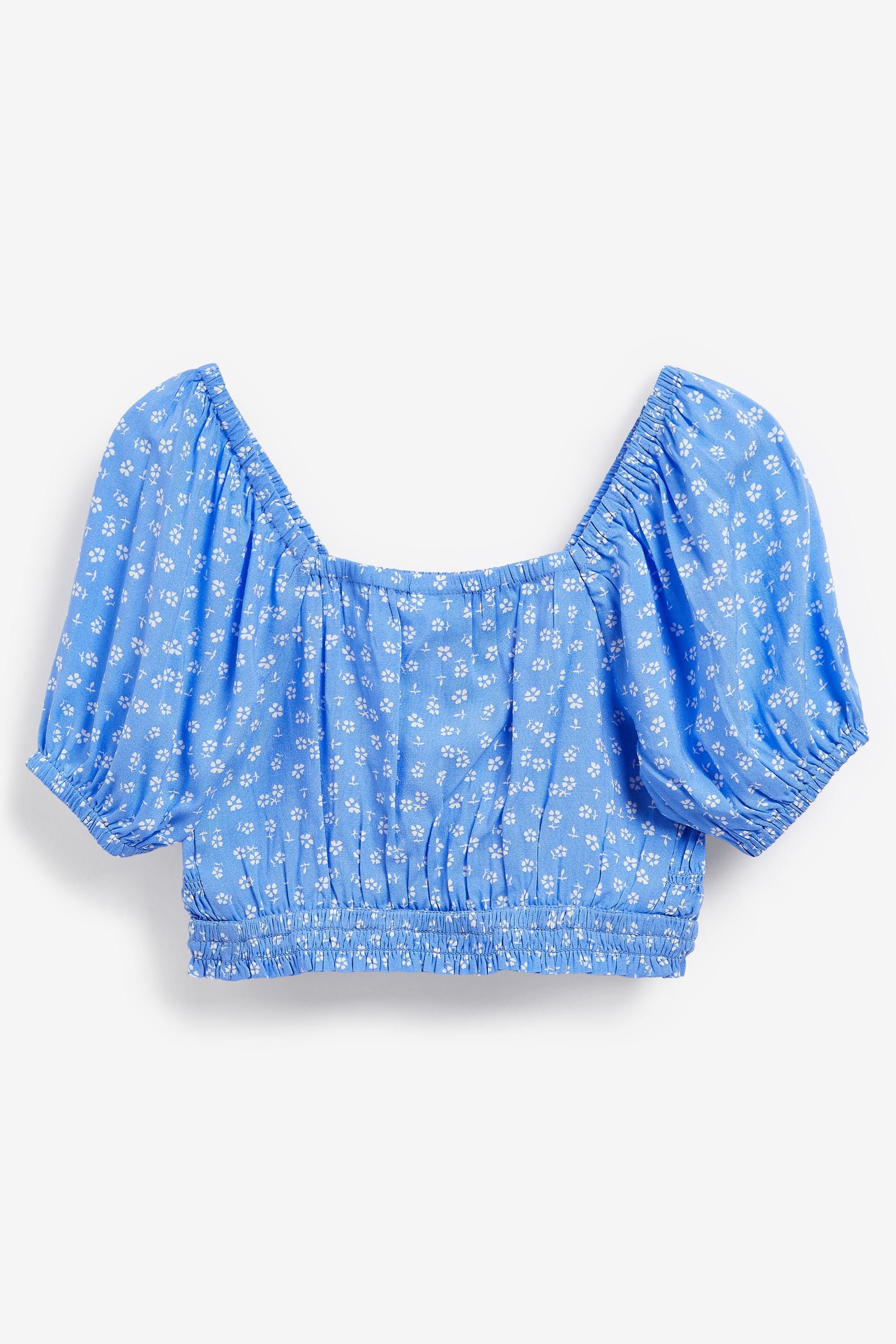 Blue Shirred Top (3-16yrs)