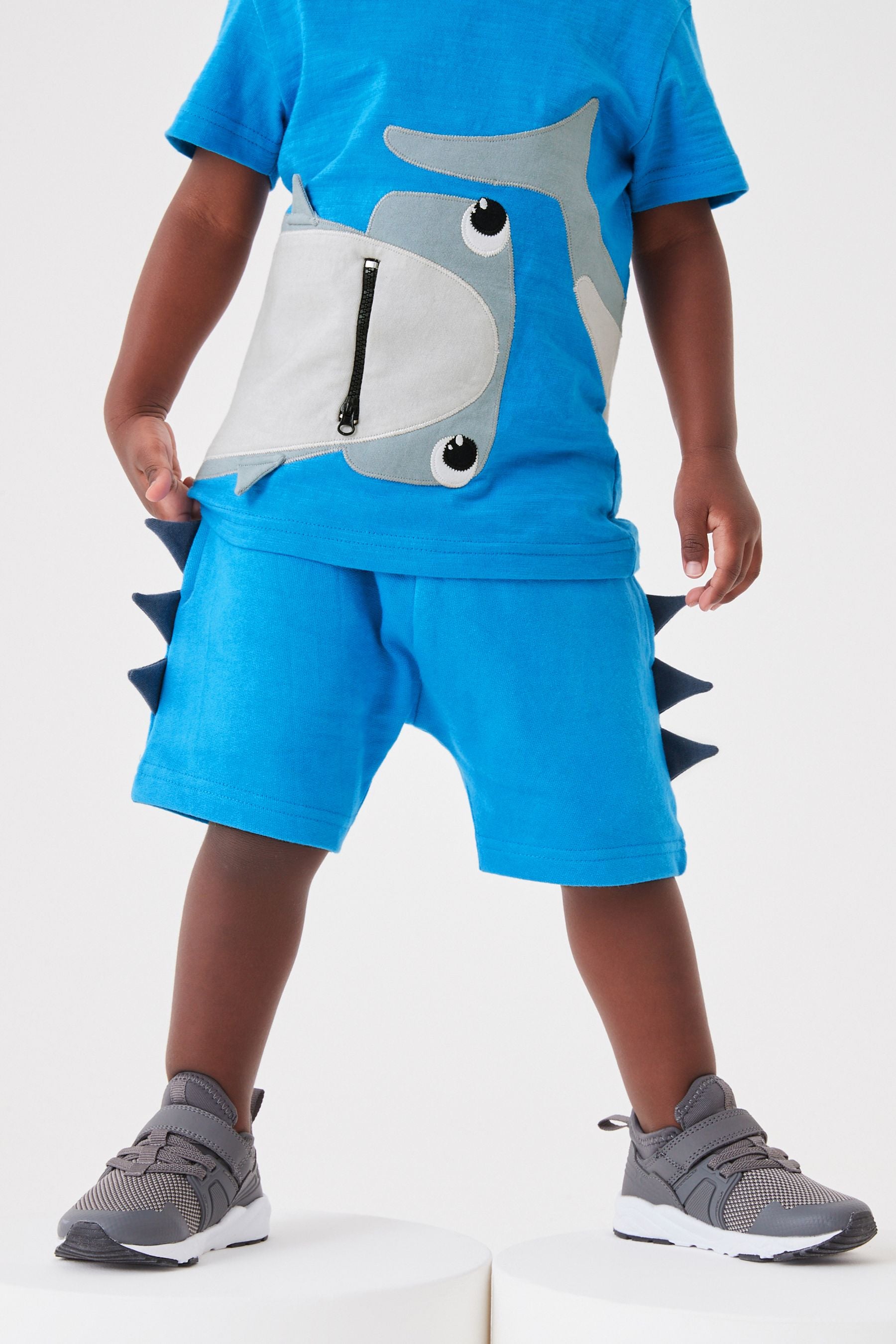 Blue Shark Character T-Shirt and Shorts Set (3mths-7yrs)