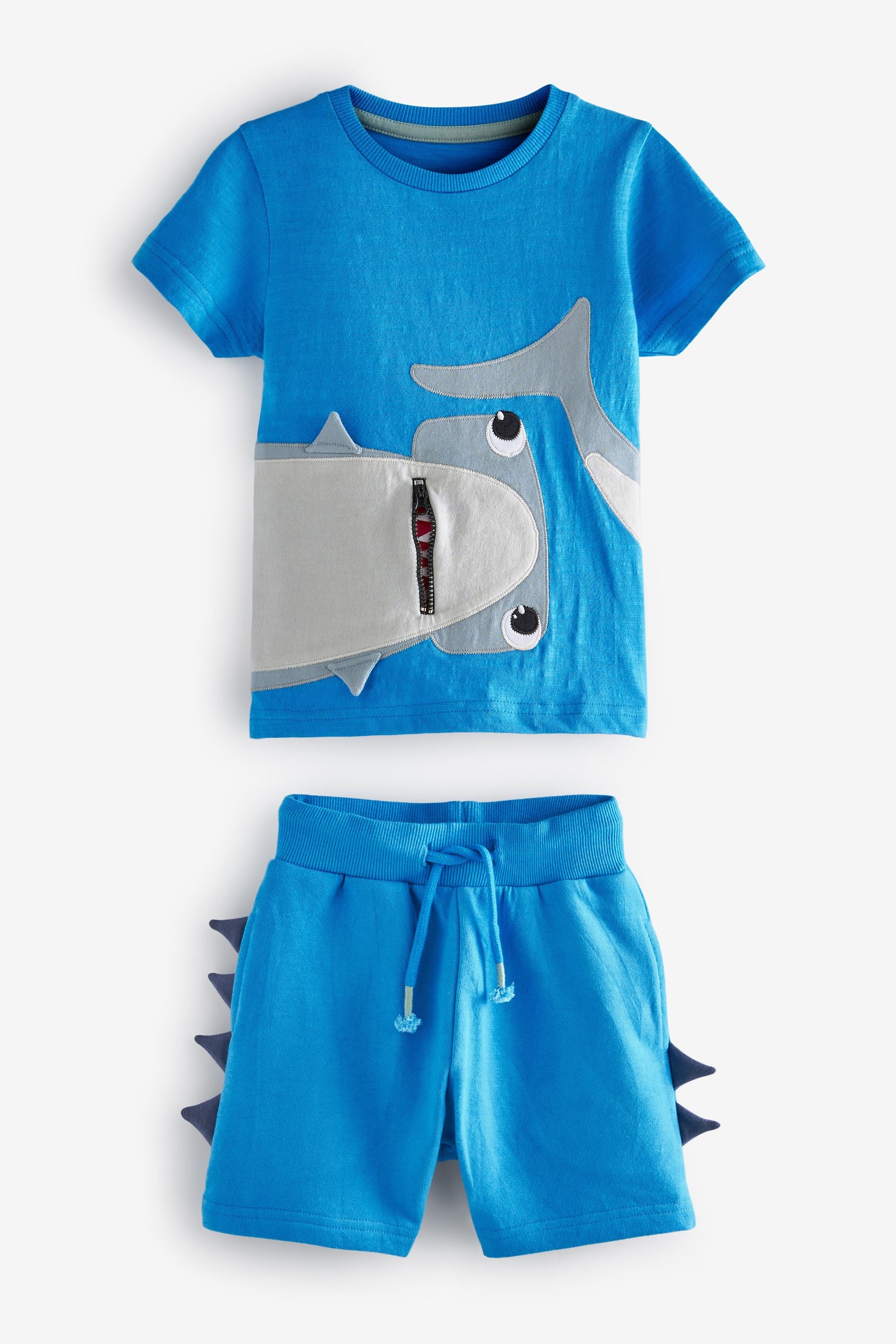 Blue Shark Character T-Shirt and Shorts Set (3mths-7yrs)