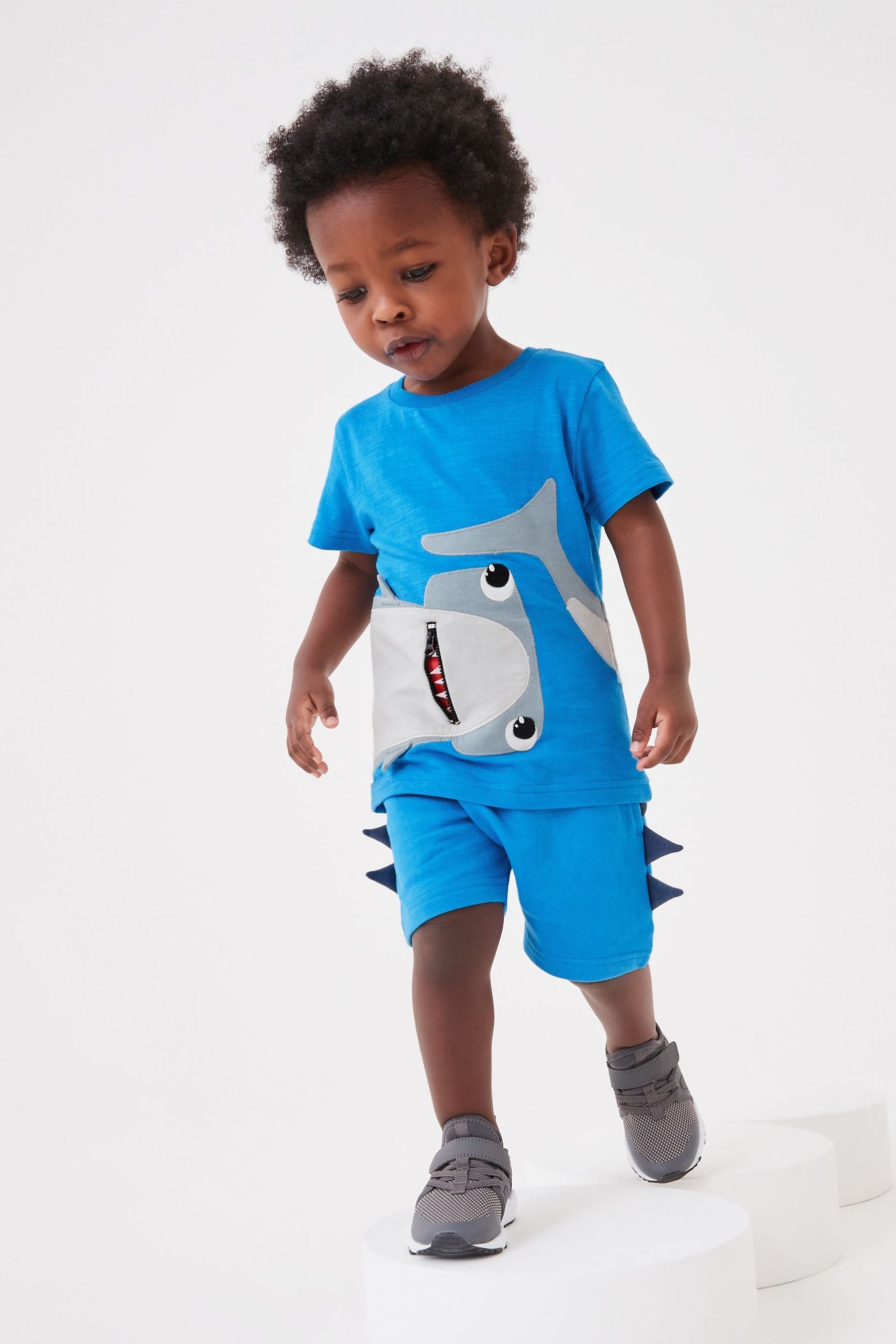 Blue Shark Character T-Shirt and Shorts Set (3mths-7yrs)