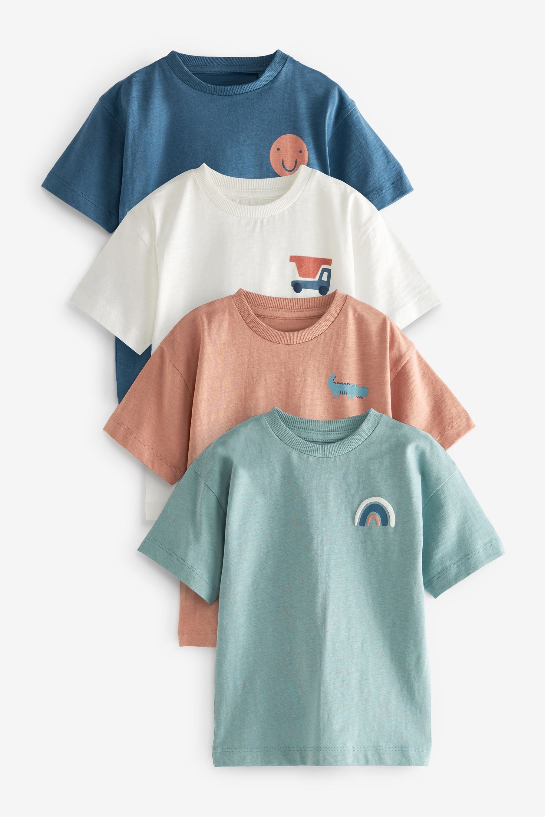 Blue/Pink Oversized T-Shirts 4 Pack (3mths-7yrs)