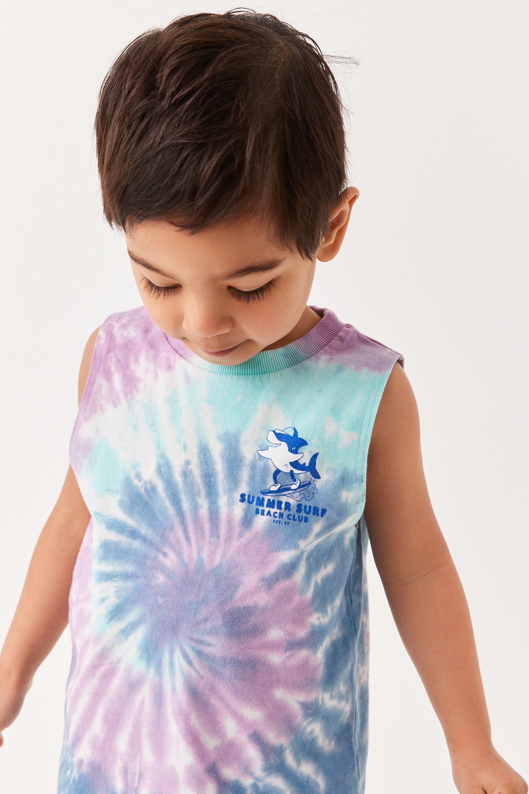 Blue Tie Dye Vest and Short Set (3mths-7yrs)