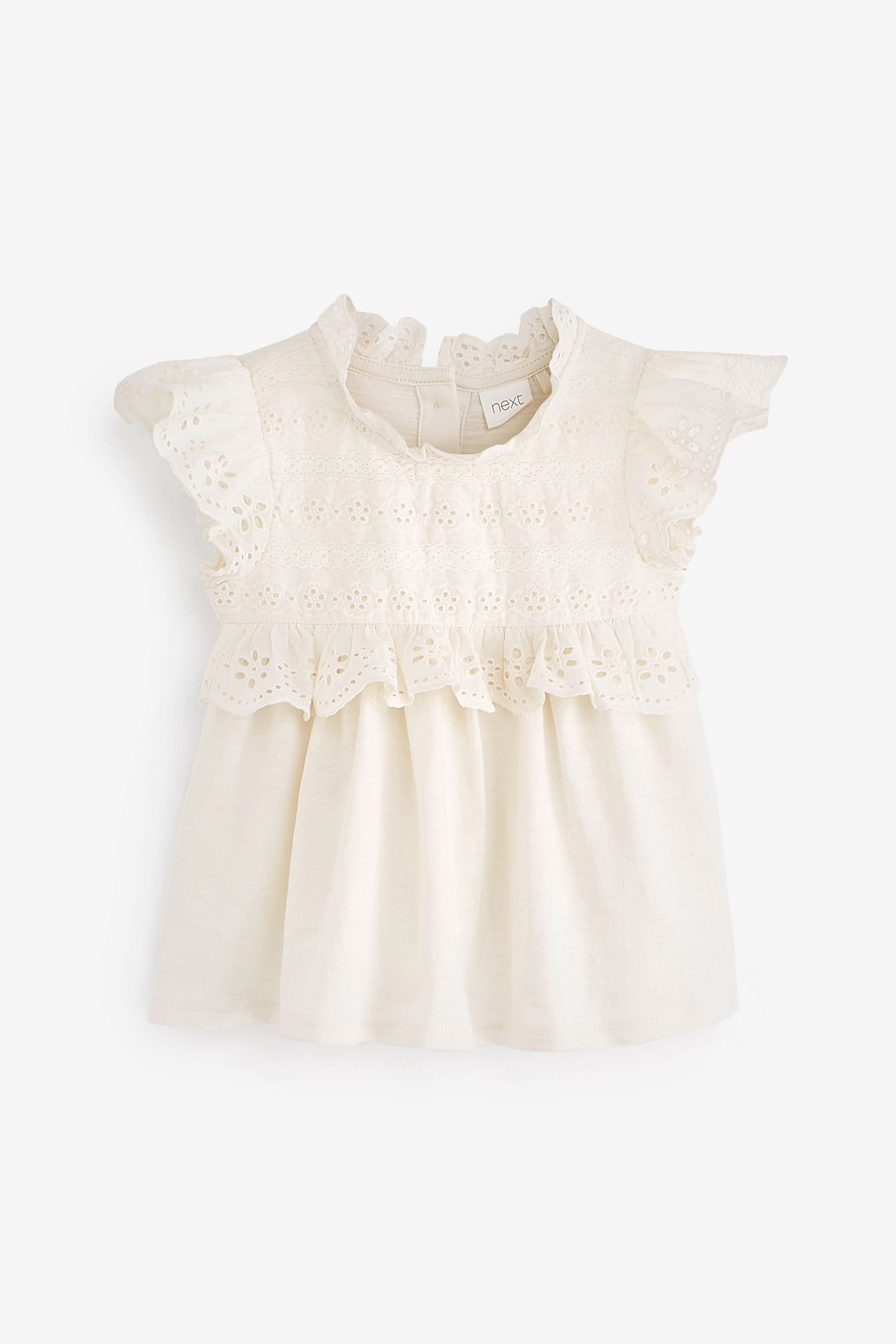 Cream Lace Trim Cotton Blouse (3mths-7yrs)