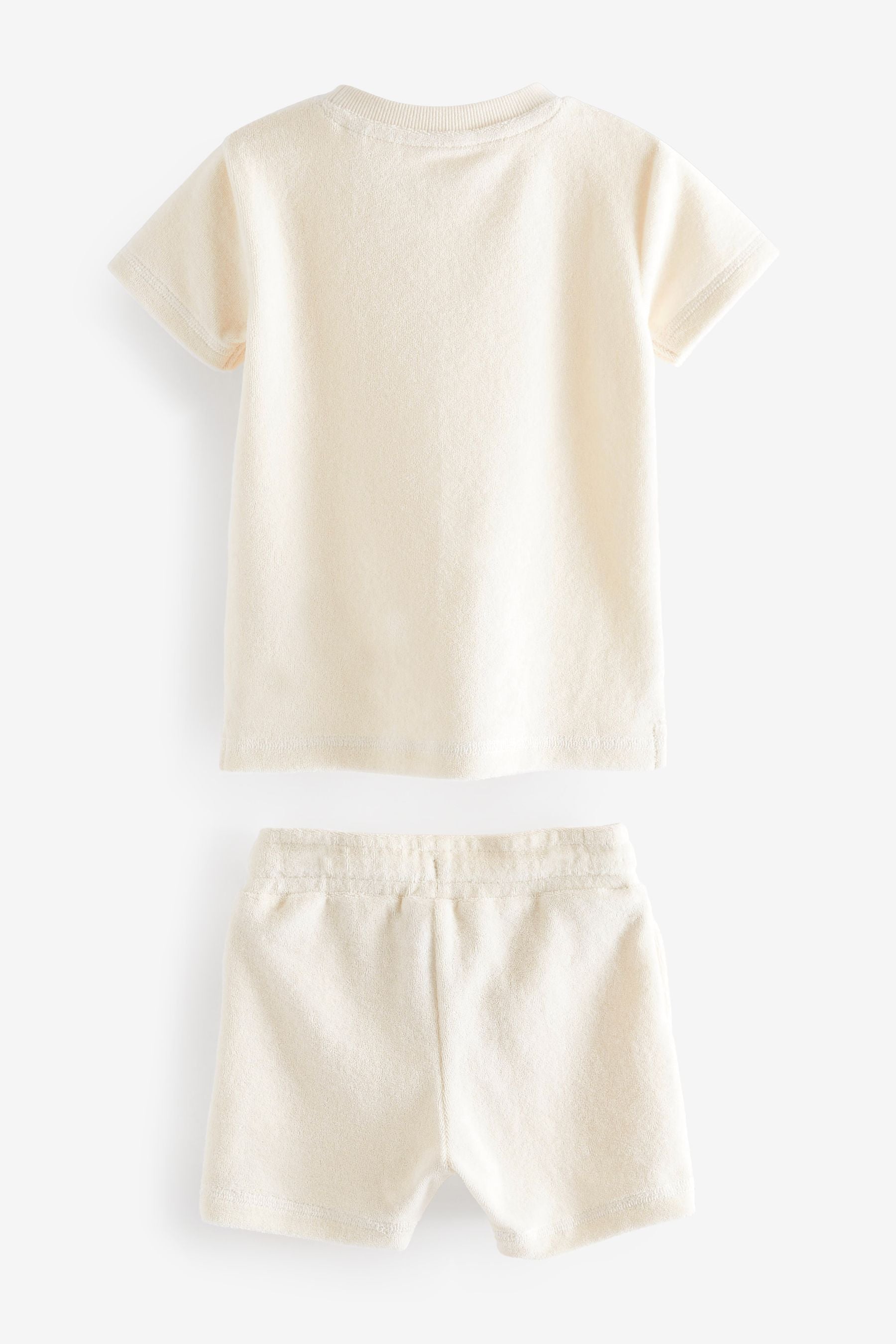 Ecru White T-Shirt And Shorts Towelling Set (3mths-7yrs)