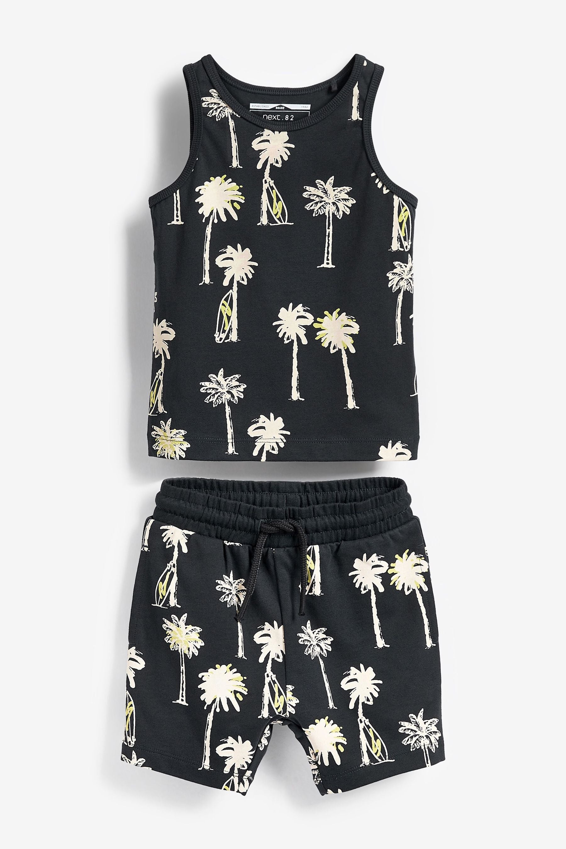 Monochrome Palm Tree Vest and Short Set (3mths-7yrs)