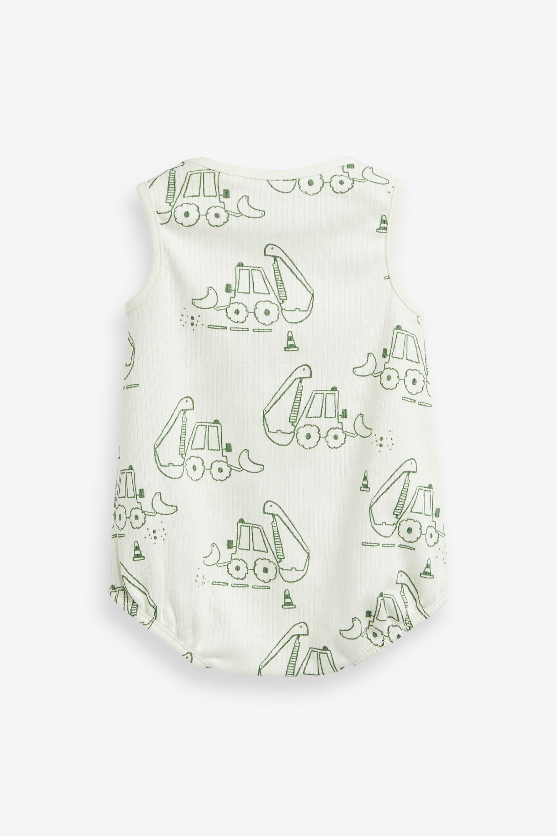 White Transport 2 Pack Bubble Shape Bodysuits (0mths-3yrs)