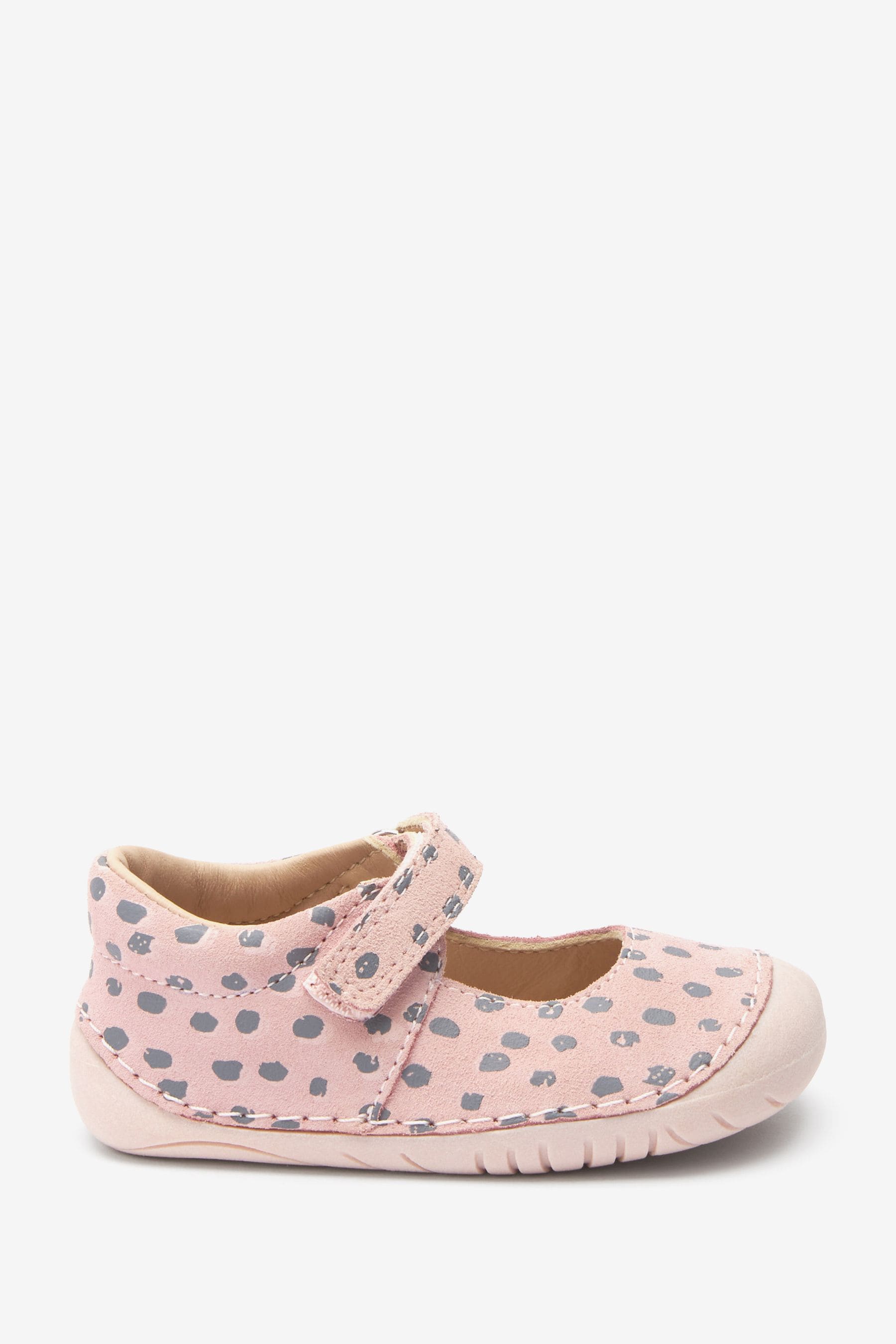 Pink Spot Leather Crawler Mary Jane Shoes