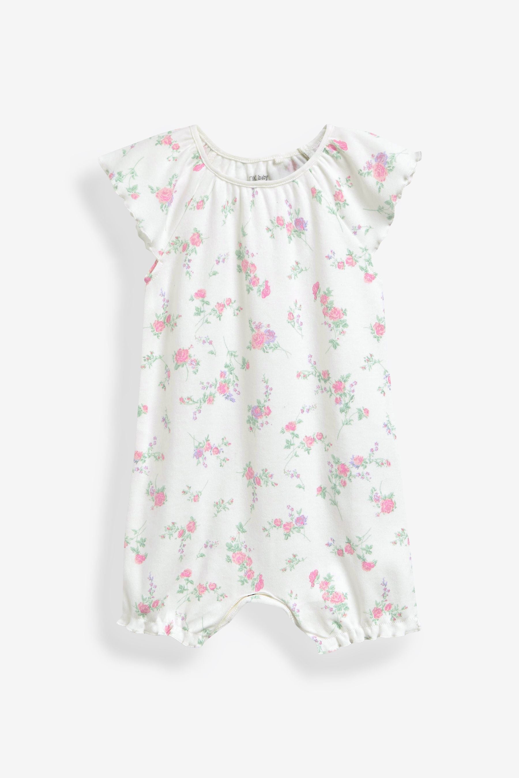 Pastel Pink Floral Baby 5 Pack Printed Rompers (0-18mths)